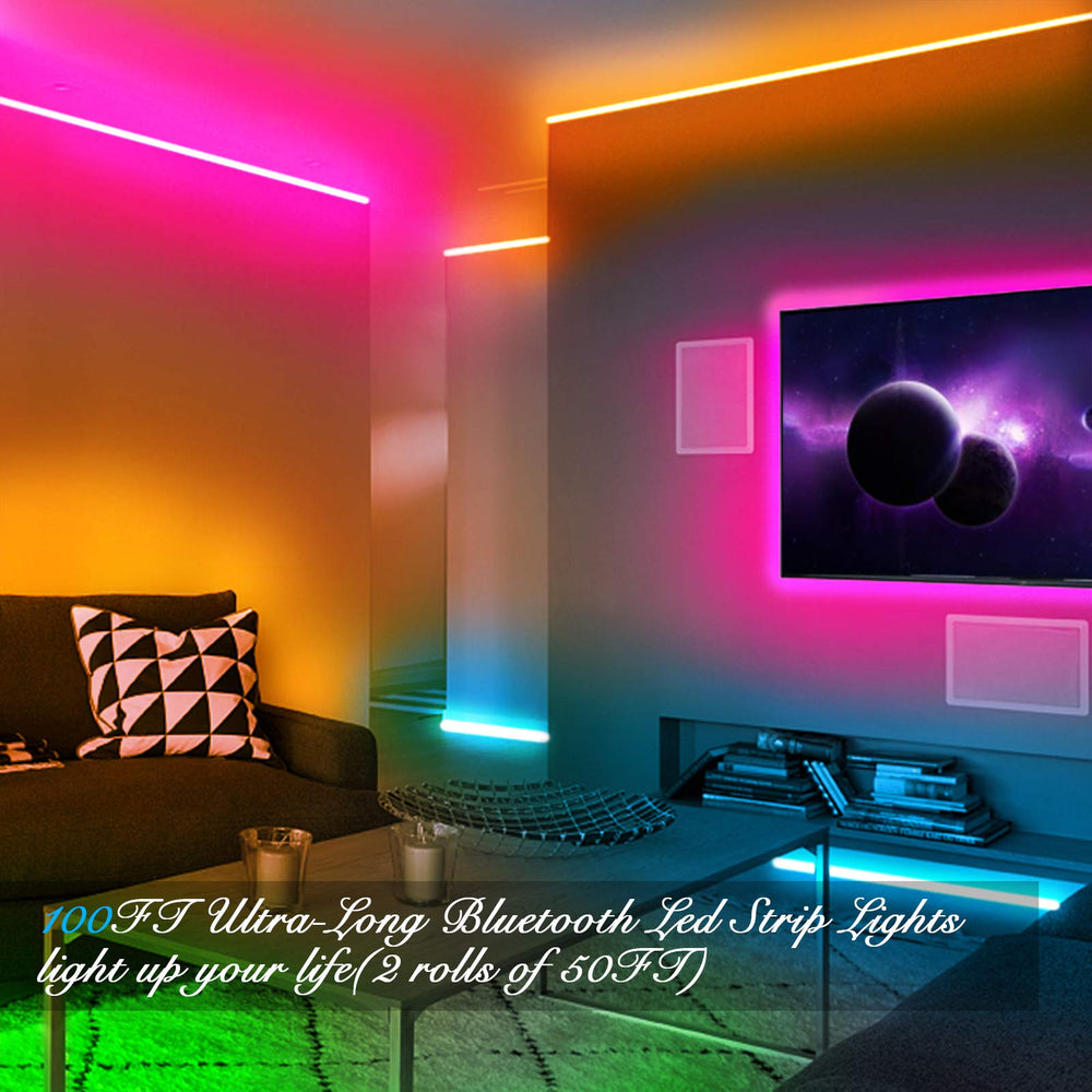 Ambiente de fiesta en hogar iluminado por DAYBETTER, colores vivos y ambiente festivo