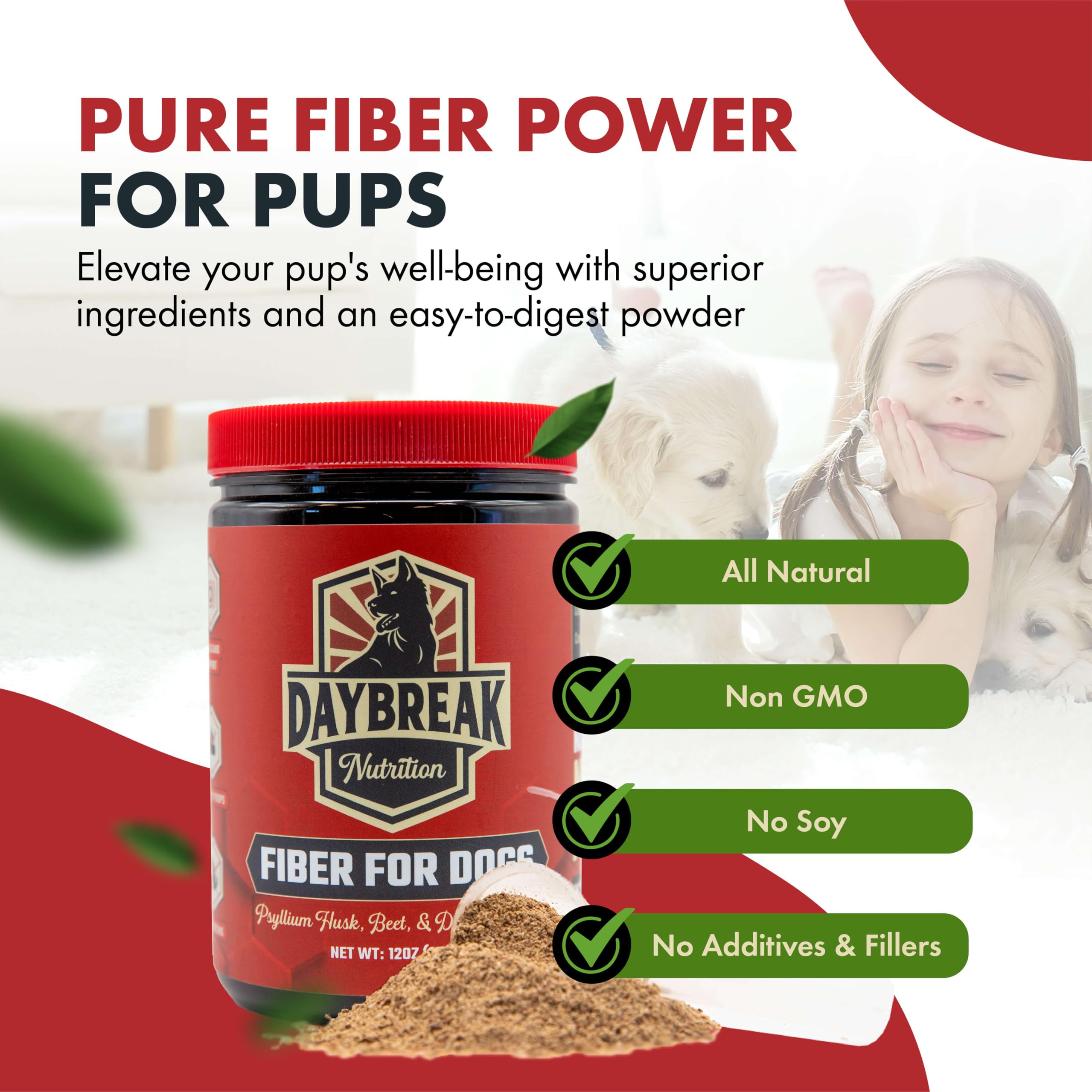 Daybreak Nutrition etiqueta nutricional mostrando ingredientes y pureza
