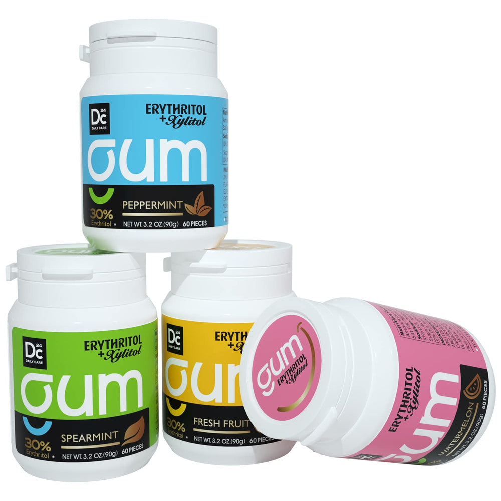 DC24 DAILY CARE envase frontal mostrando 60 chicles y beneficio práctico