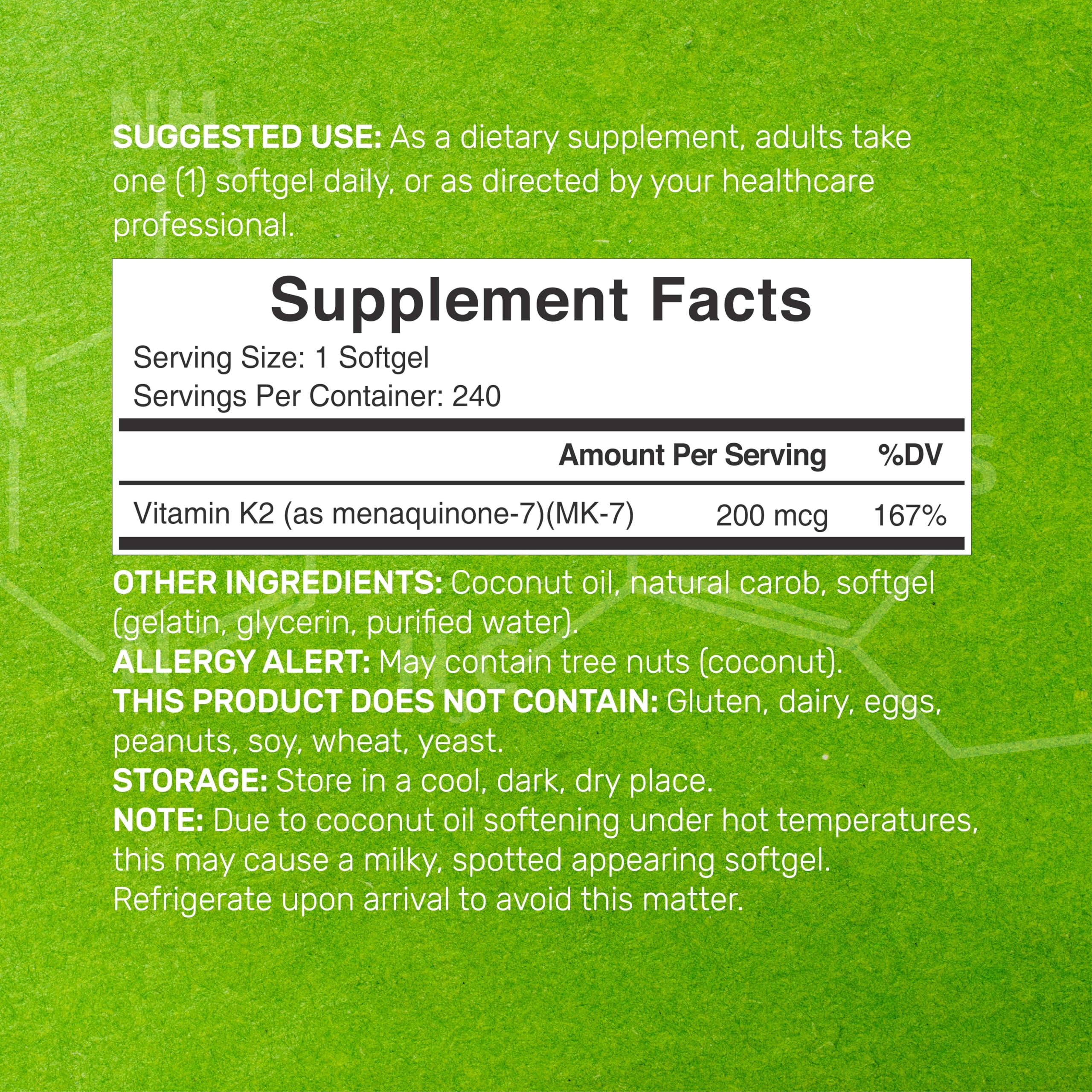 Deal Supplement primer plano de cápsula blanda mostrando textura y brillo