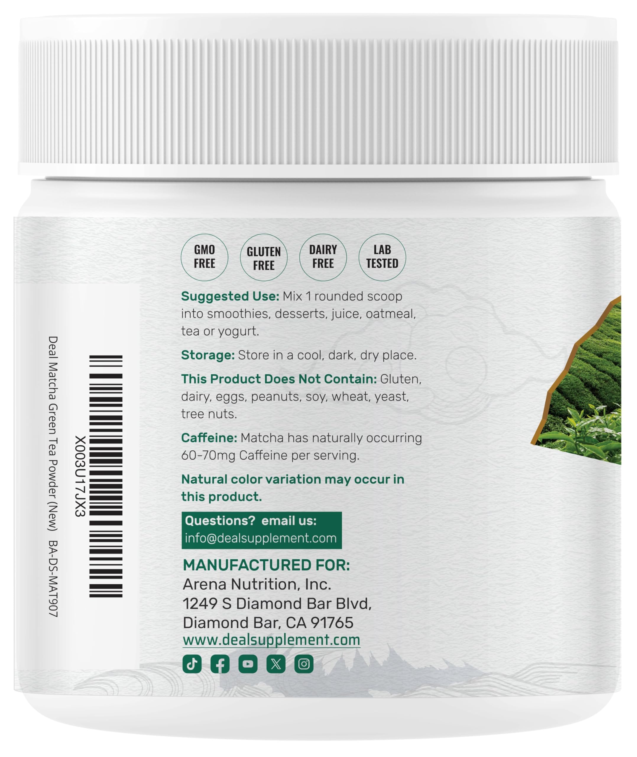 DEAL SUPPLEMENT comparación de tamaño 2 lb junto a objetos cotidianos, muestra cantidad