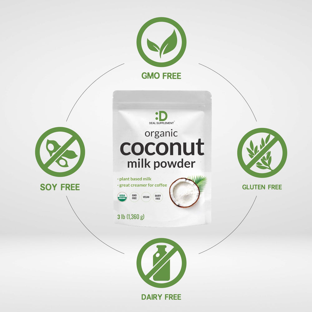 DEAL SUPPLEMENT polvo de coco añadido a café, crema vegetal sin lácteos