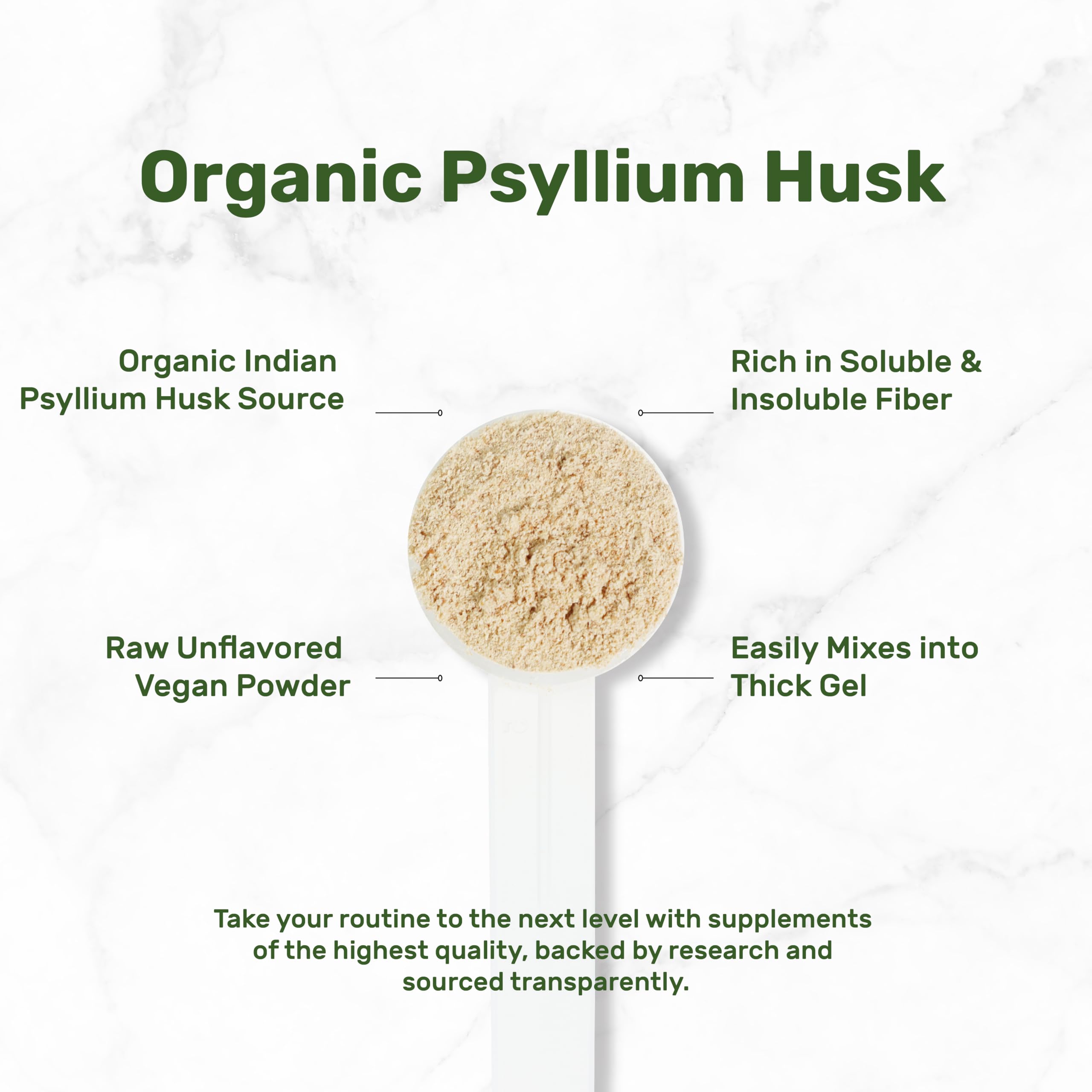 DEAL SUPPLEMENT vaso con psyllium mezclado formando gel, fácil de preparar