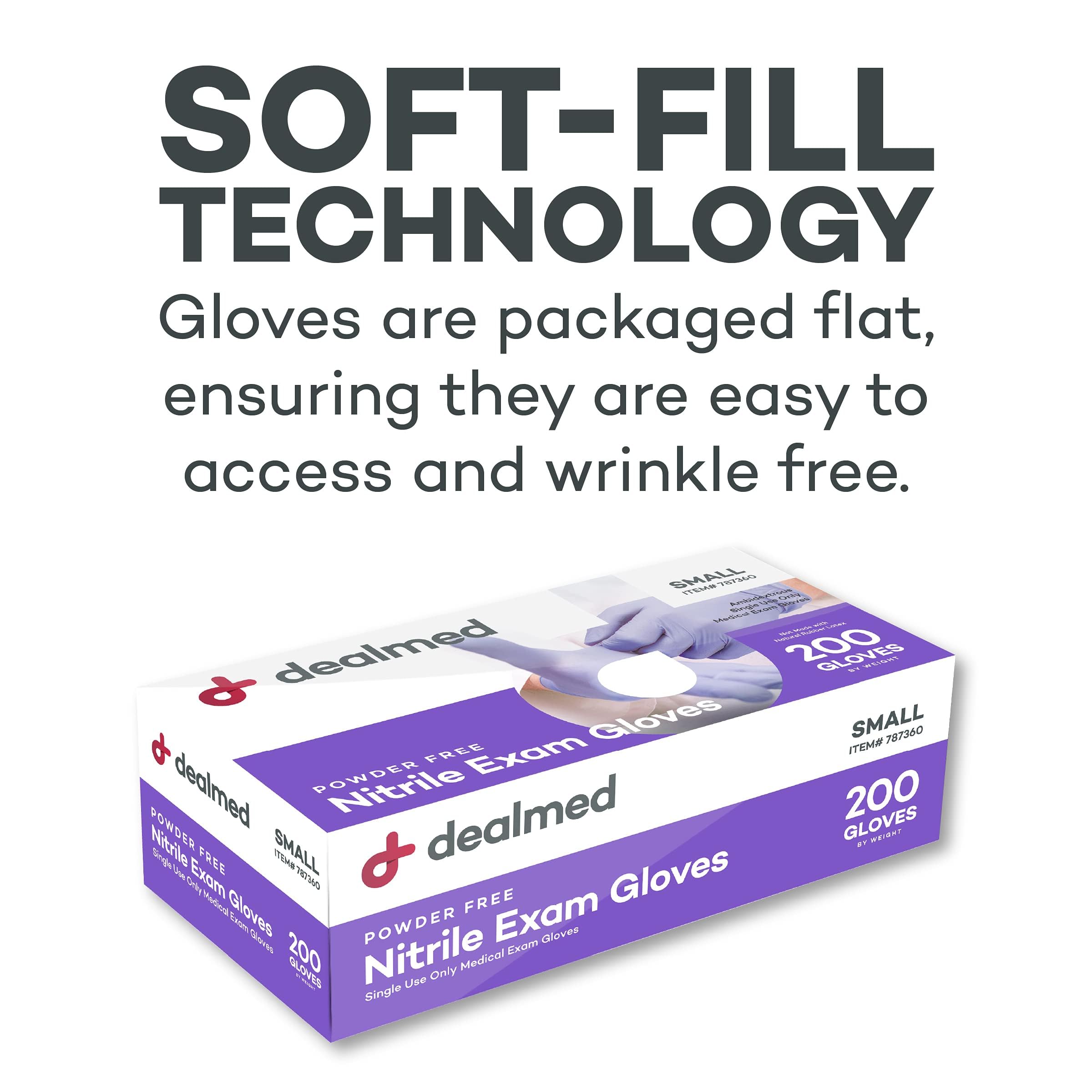 Dealmed guantes nitrilo guantes planos listos para dispensar sin arrugas