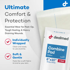 Dealmed textura no tejida cercana, superficie suave que cuida la piel