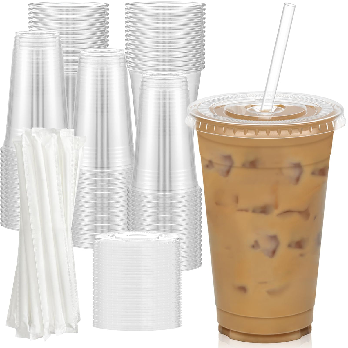 Dealusy vaso 20 oz transparente vista frontal para servir bebidas frías