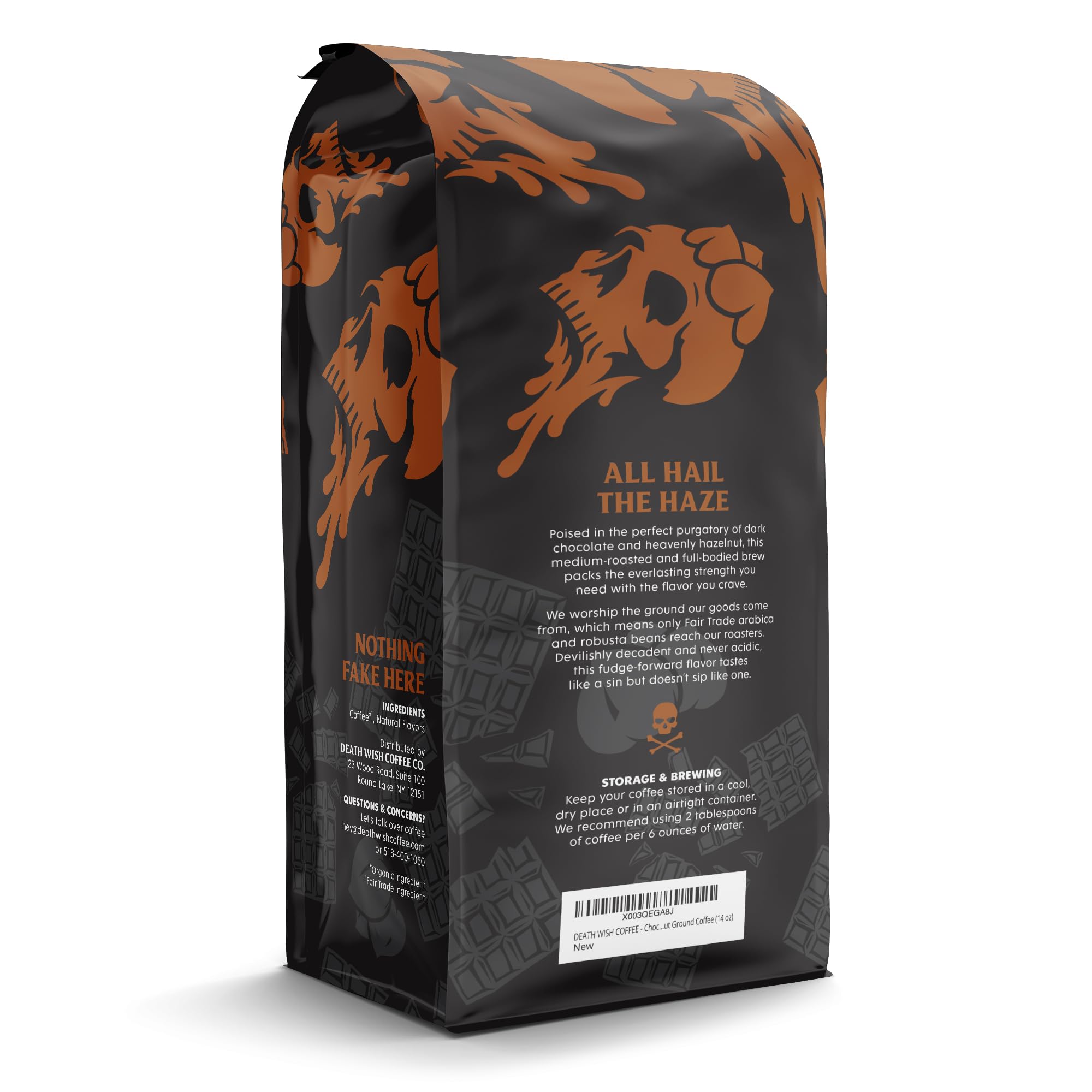 DEATH WISH COFFEE molido cercano revela textura y frescura