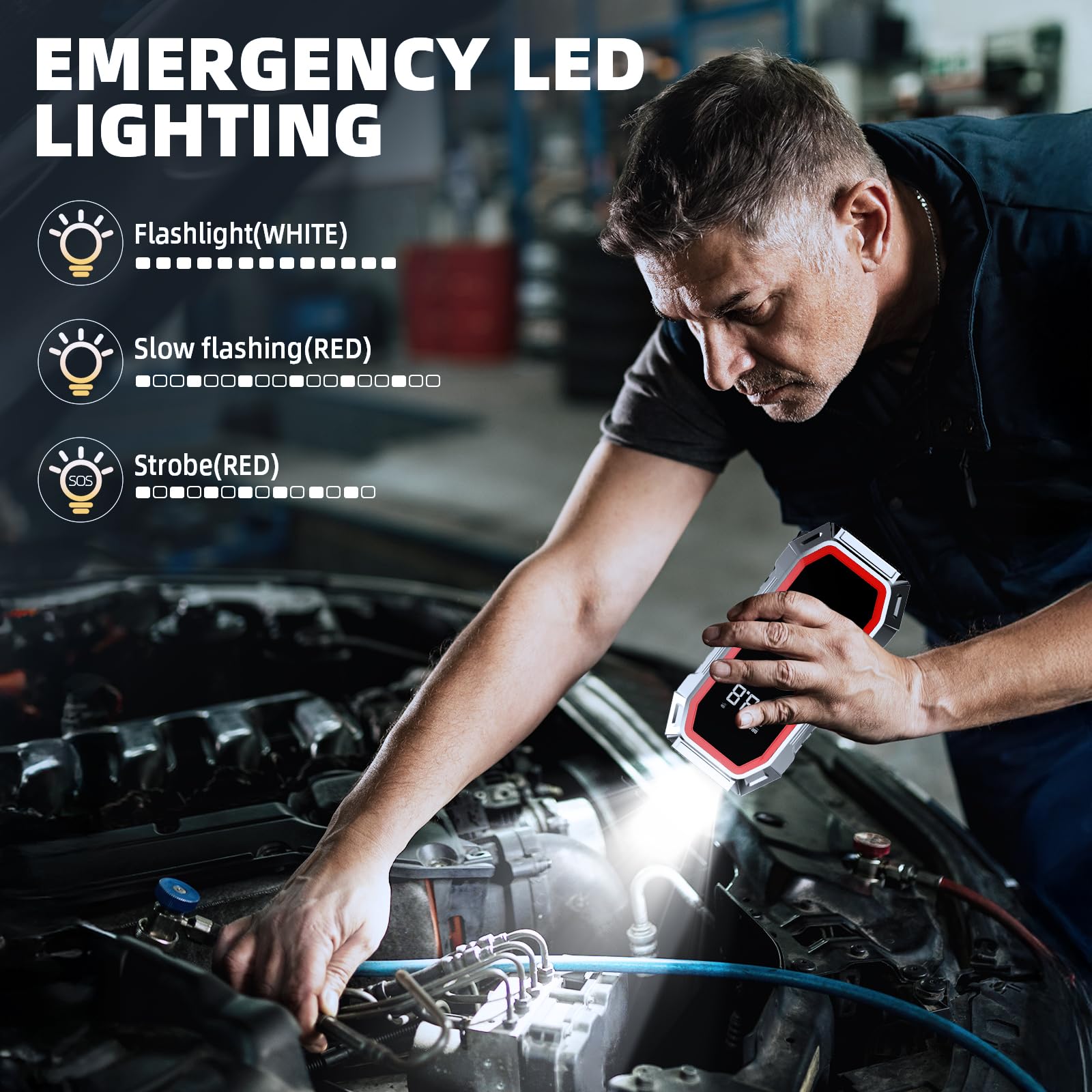 DECHANIE linterna LED activada para visibilidad y señalización de emergencia
