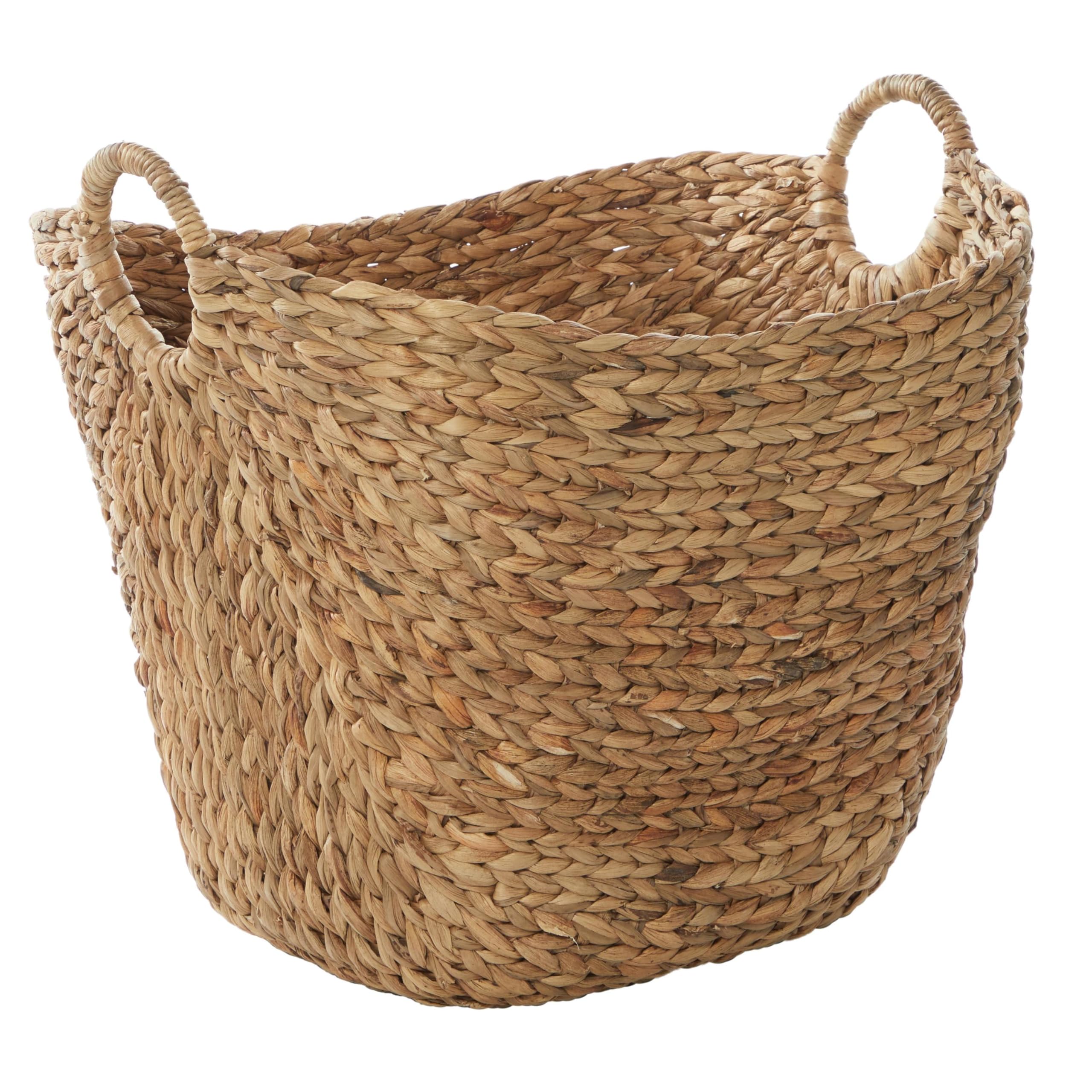 Deco 79 cesta seagrass frontal, aspecto decorativo y almacenamiento práctico
