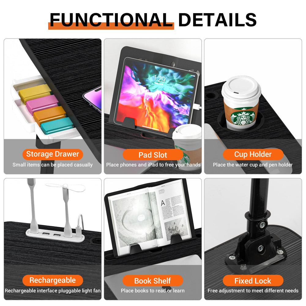 DECOSIS estante trasero sosteniendo libros y tabletas ordenadamente