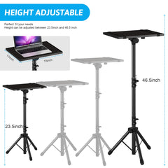DECOSIS soporte en uso con proyector demostrando ángulo ajustable