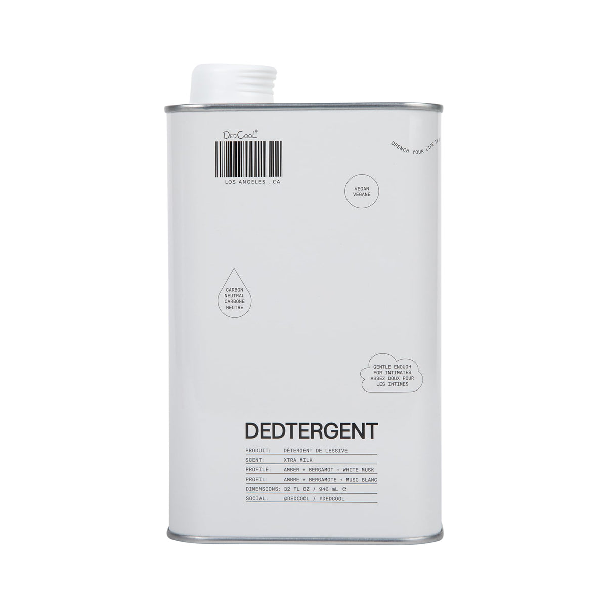 dedcool botella frontal mostrando etiqueta y beneficio fragancia duradera