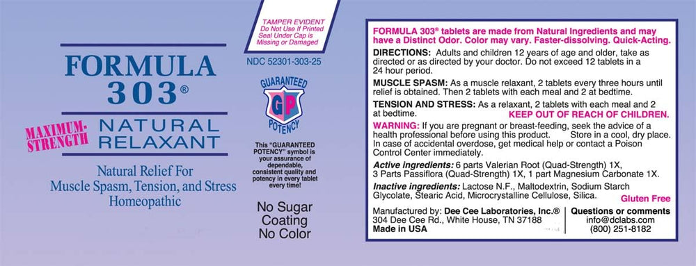 Dee Cee Laboratories etiqueta con ingredientes y certificaciones visibles