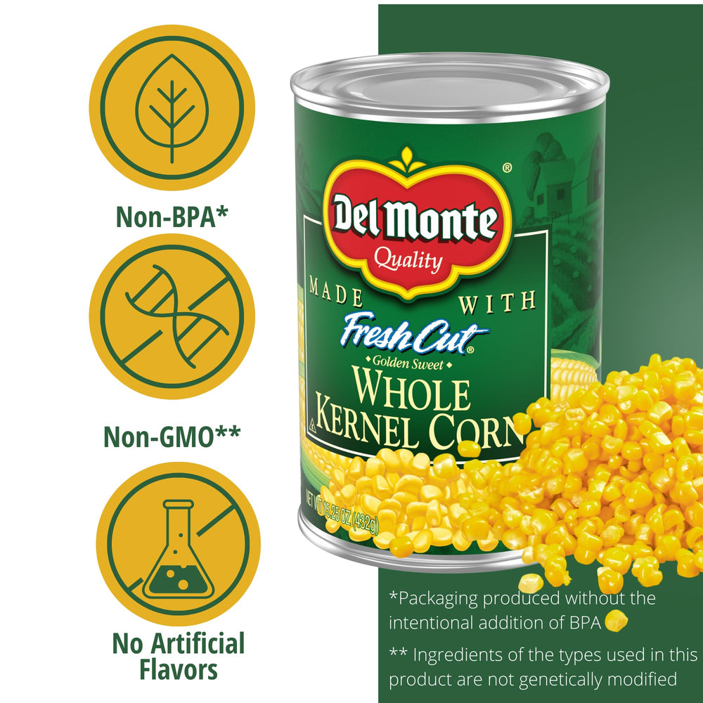 Del Monte lata junto a utensilios para comparar tamaño porciones