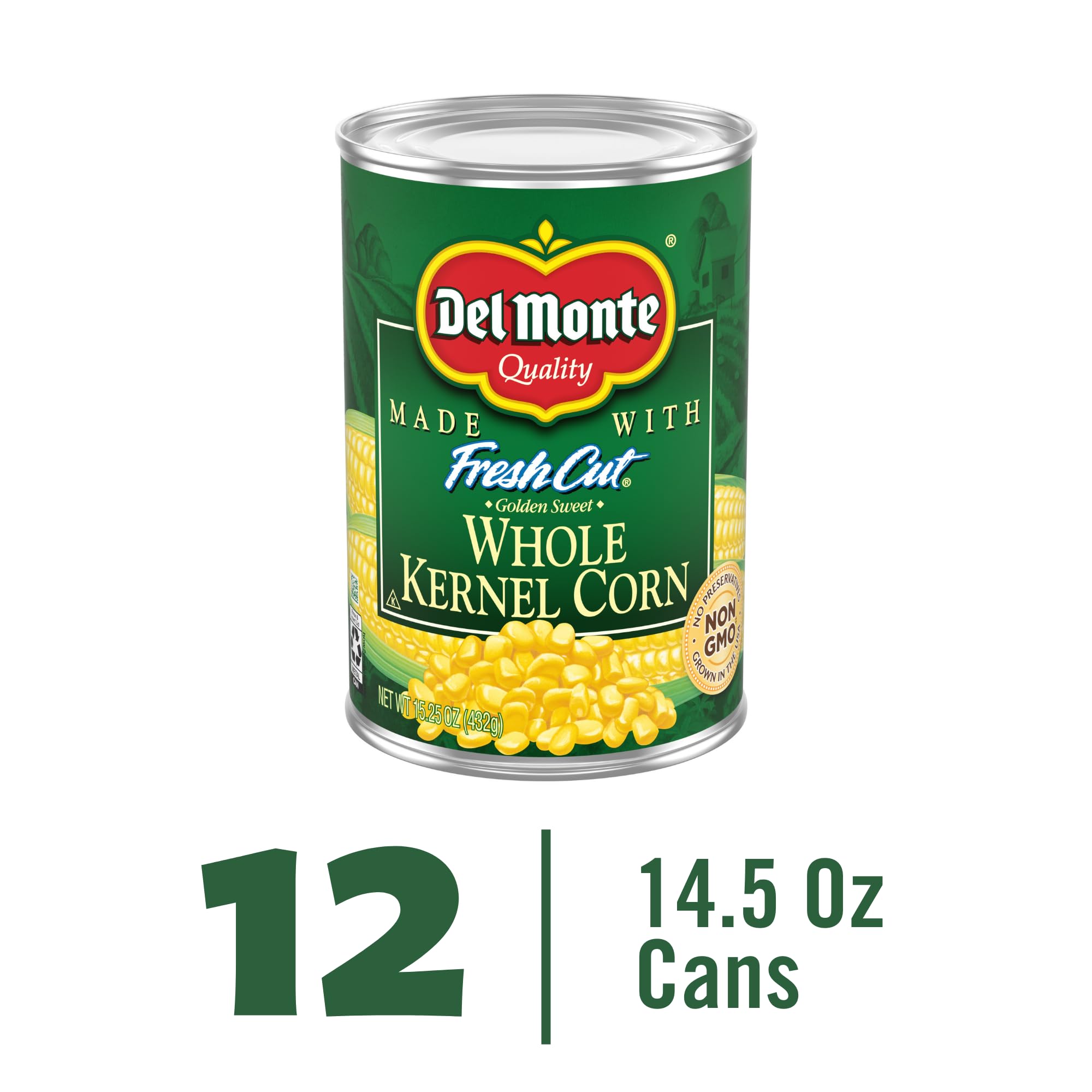 Del Monte primer plano de granos dorados con textura apetecible