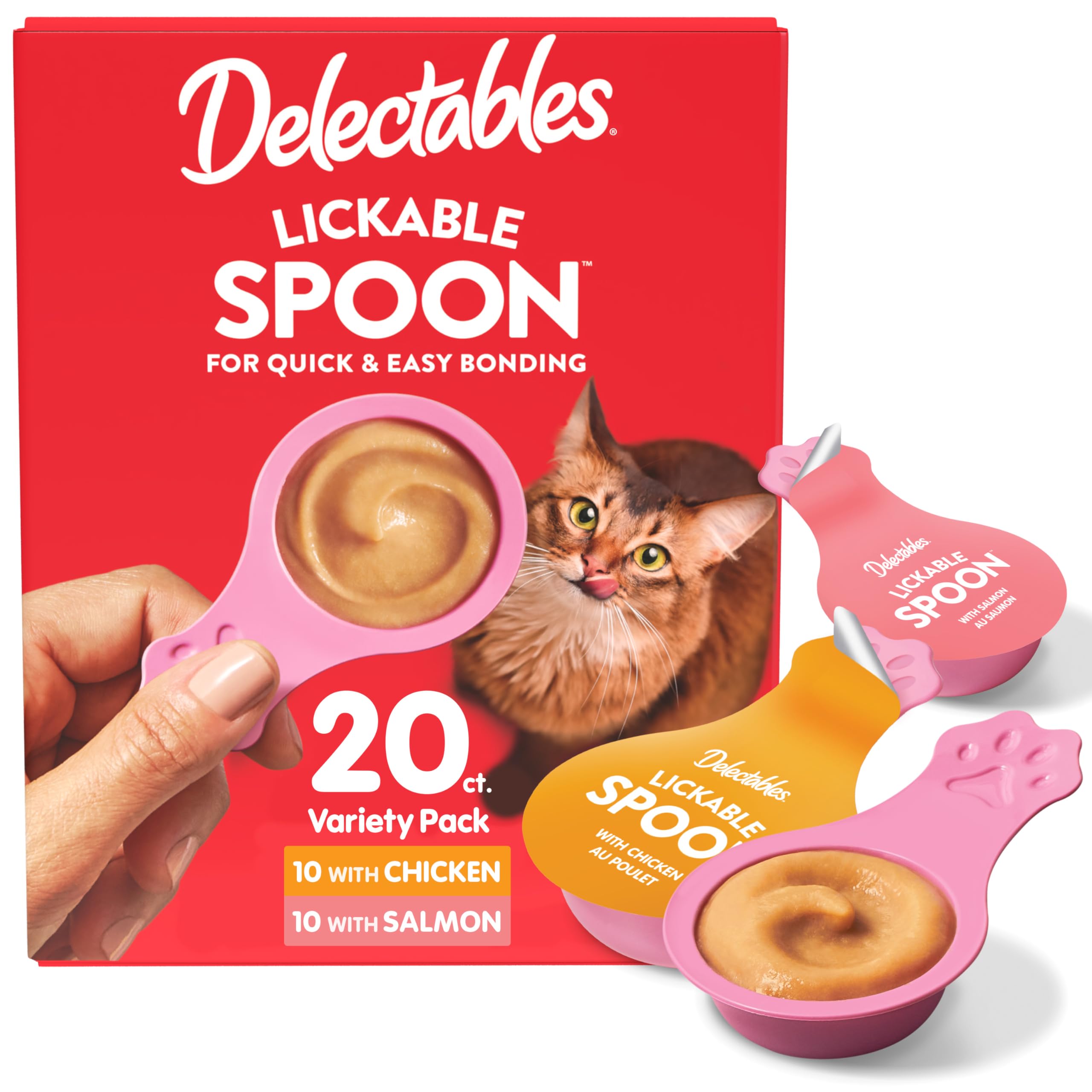 Delectables empaque frontal mostrando variedad y beneficio práctico