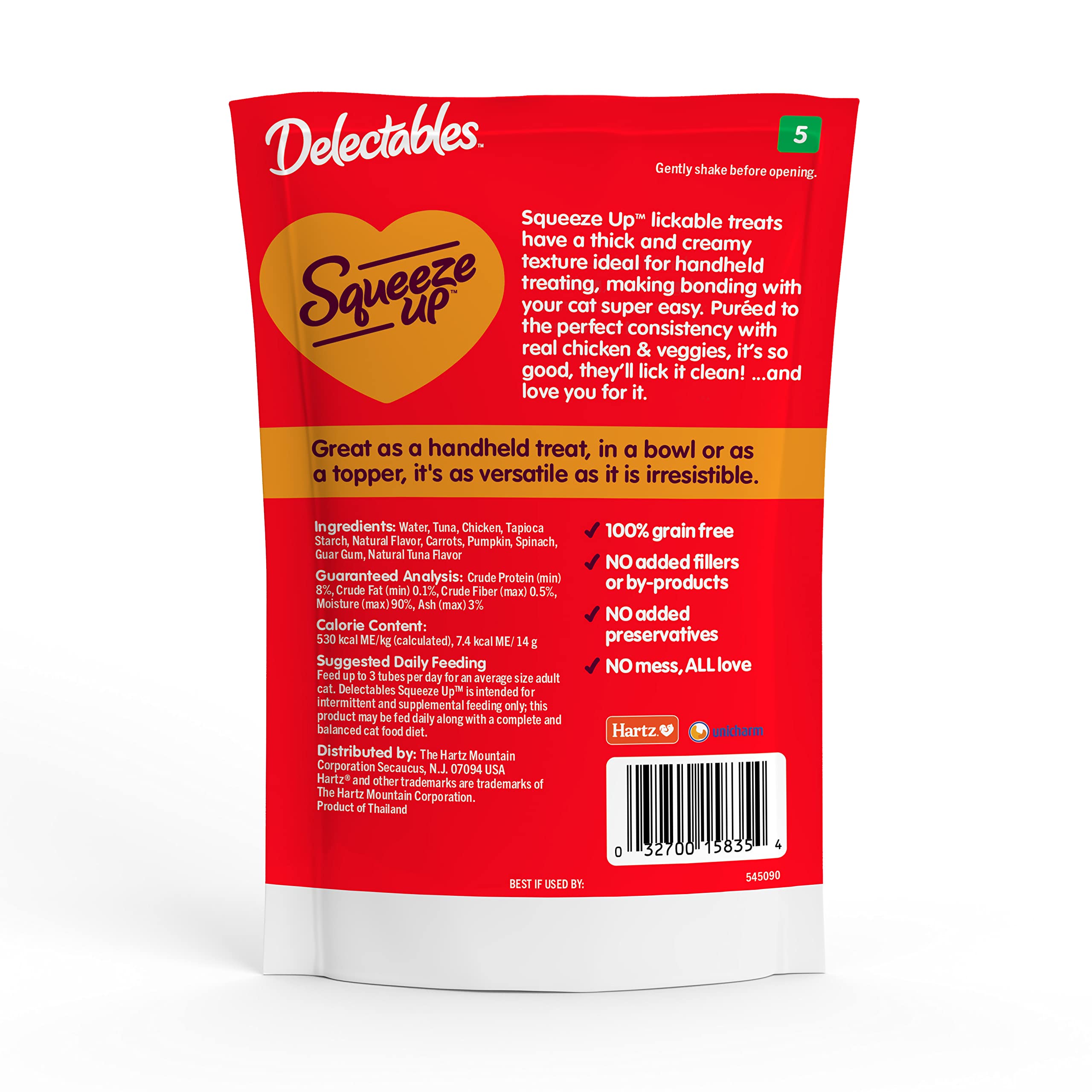 Delectables paquete abierto mostrando 32 tubos para suministro prolongado