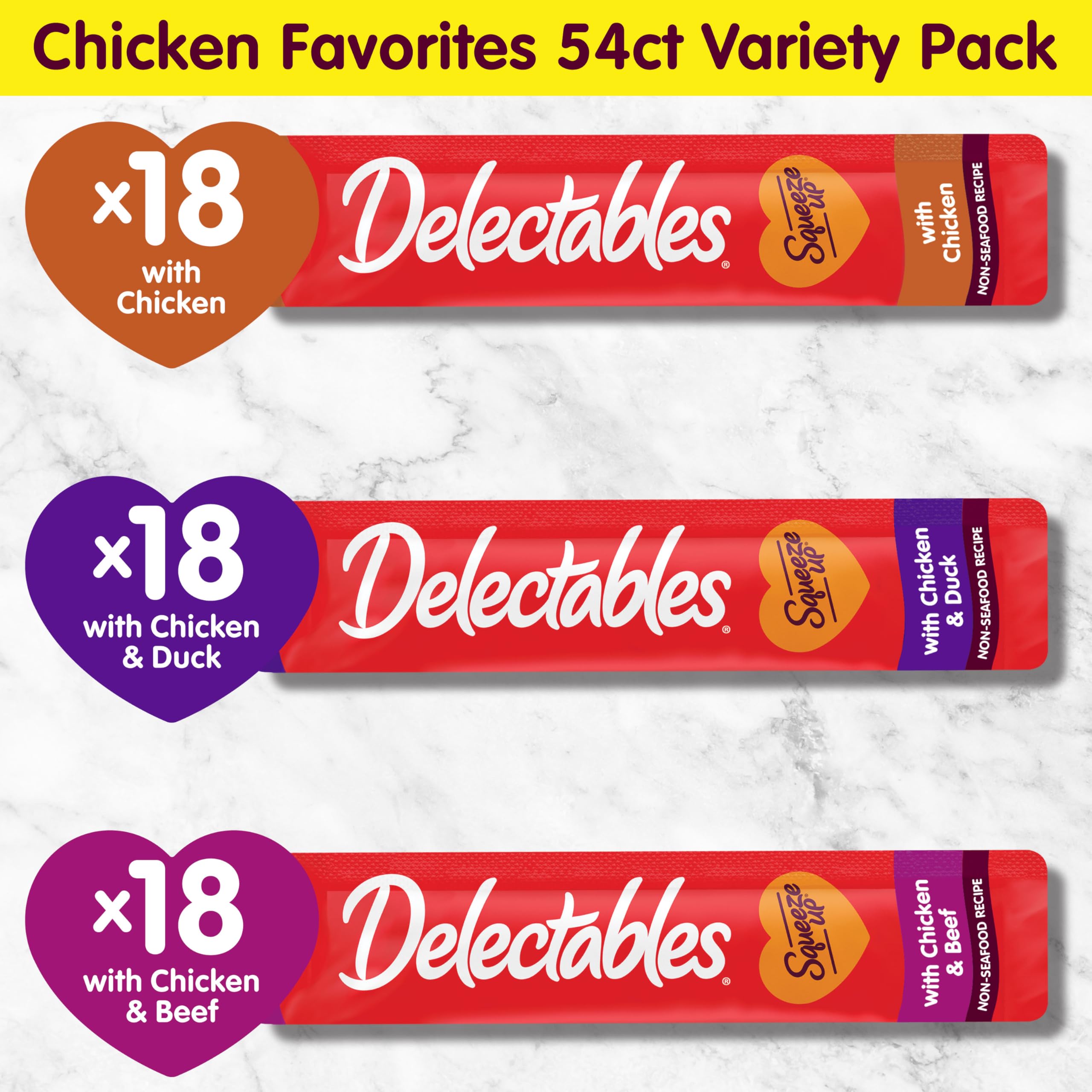 Delectables presentación del pack de 54 tubos para ahorro y conveniencia