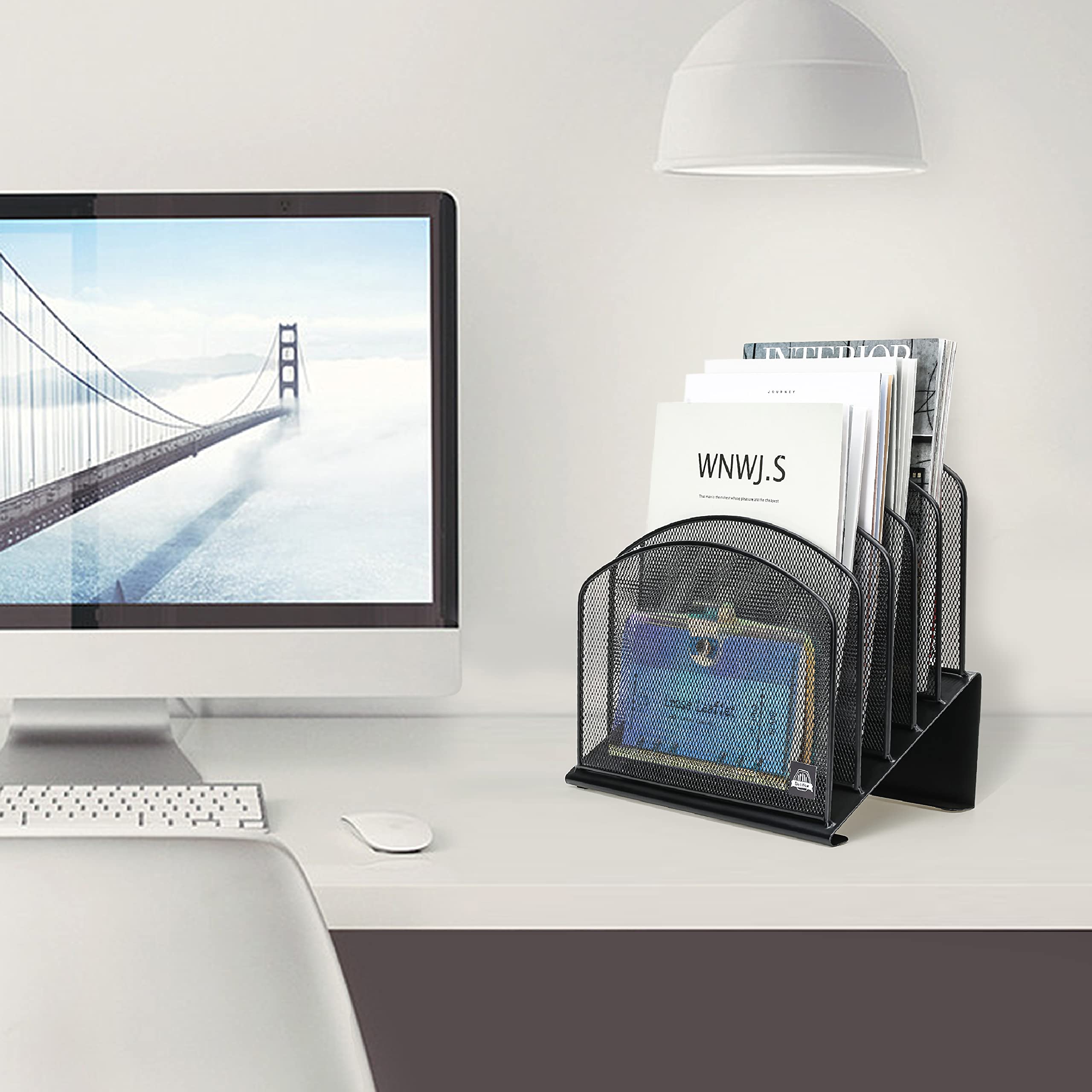 Delifox next to laptop for scale showing compact footprint and space savings