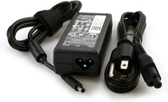 Dell 65W power adapter with detachable AC cord for easy travel convenience
