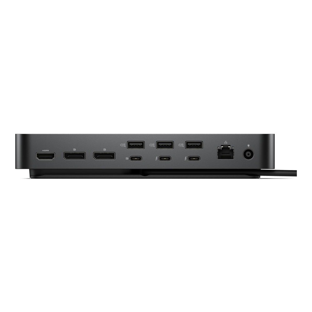 Dell Pro conectado a cuatro monitores 4K en una estación de trabajo para productividad