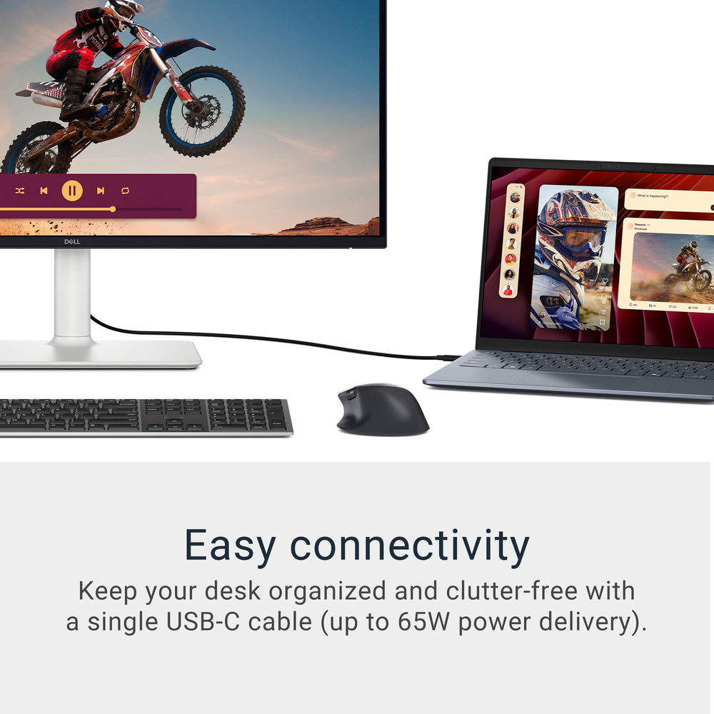 Dell S2725QC comparación de tamaño 27 pulgadas en escritorio