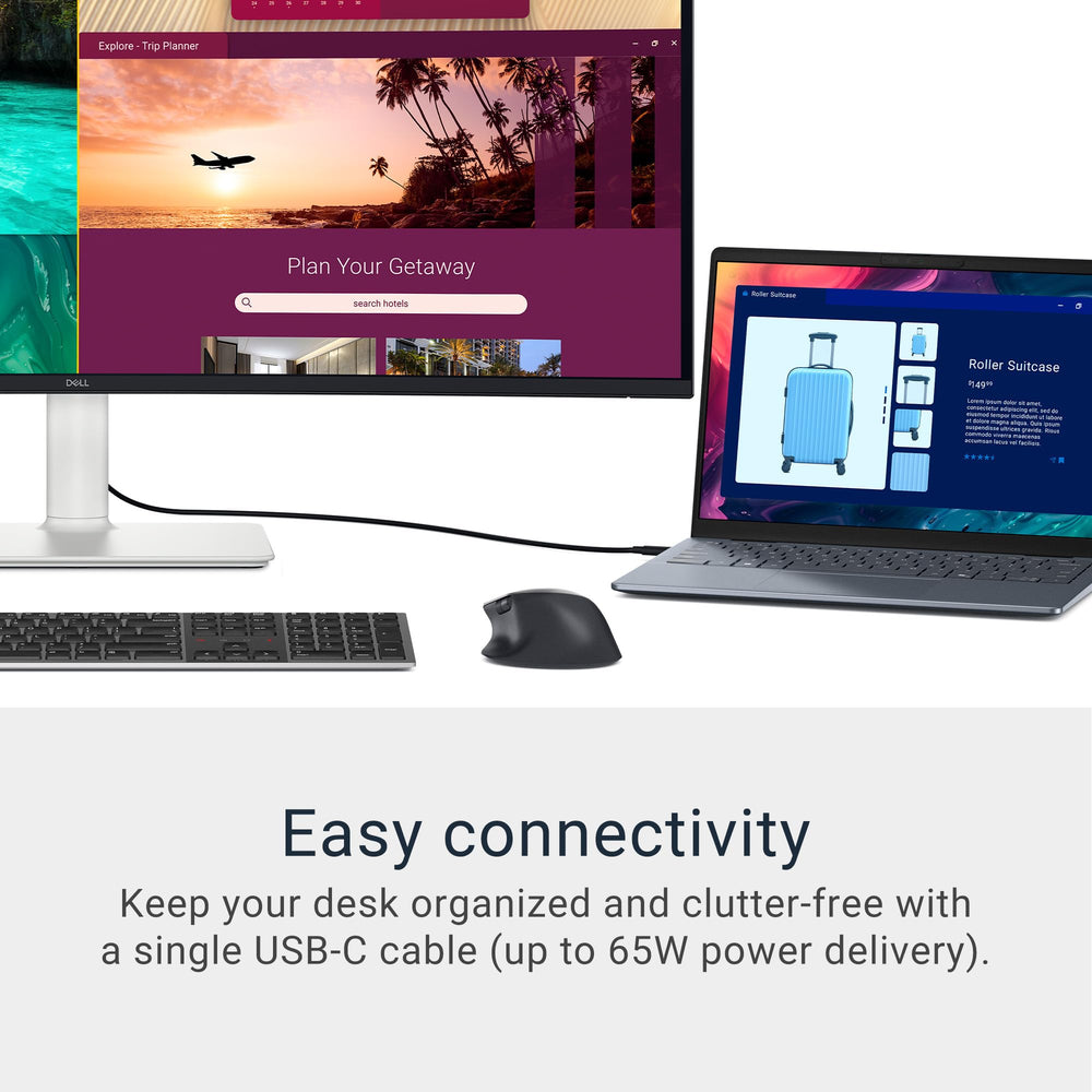 Dell S3425DW multitarea con varias ventanas beneficiando productividad