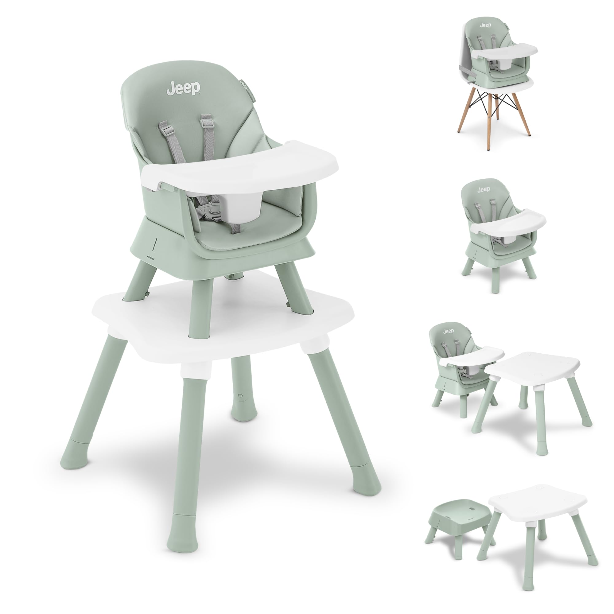 Delta Children trona frontal mostrando diseño versátil y fácil limpieza