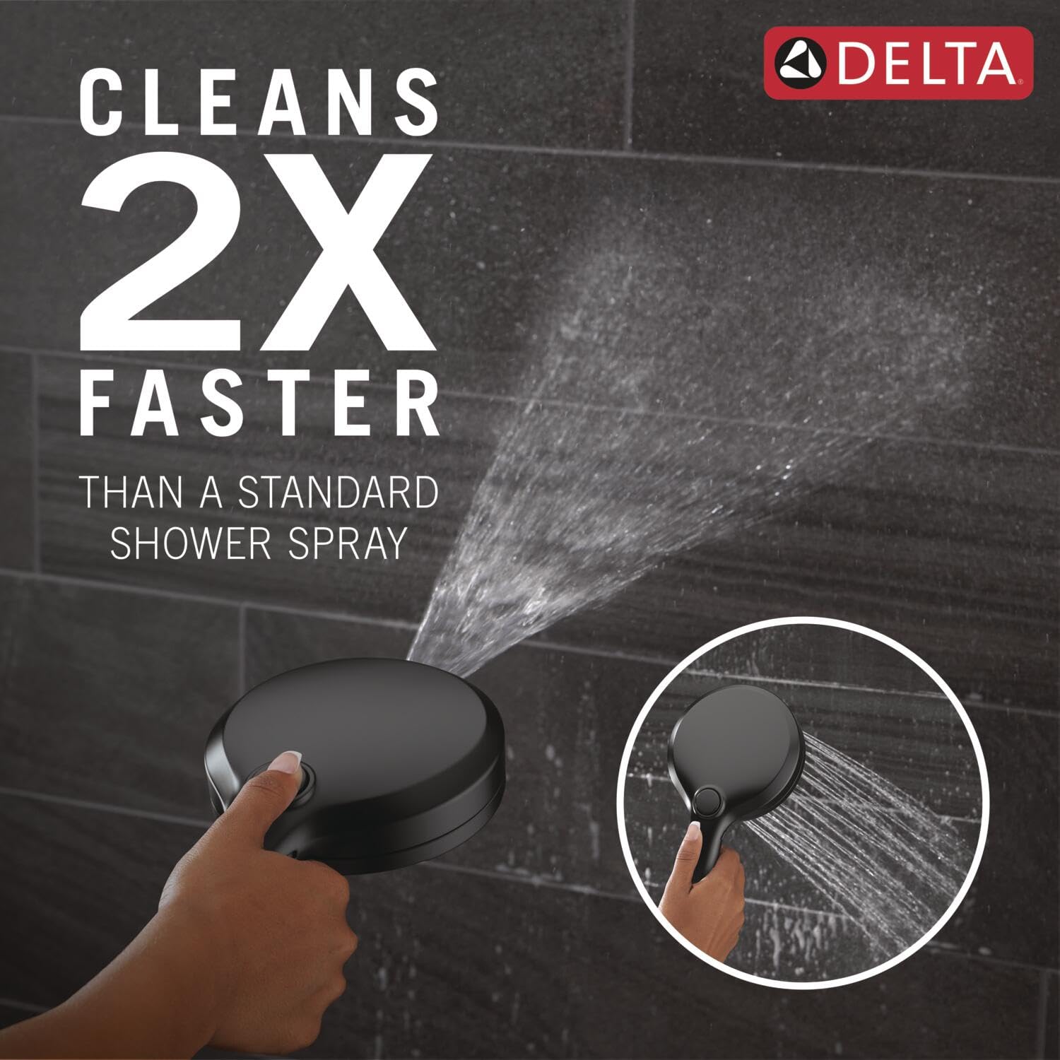 DELTA detalle de boquillas Touch-Clean que facilita quitar cal rápidamente
