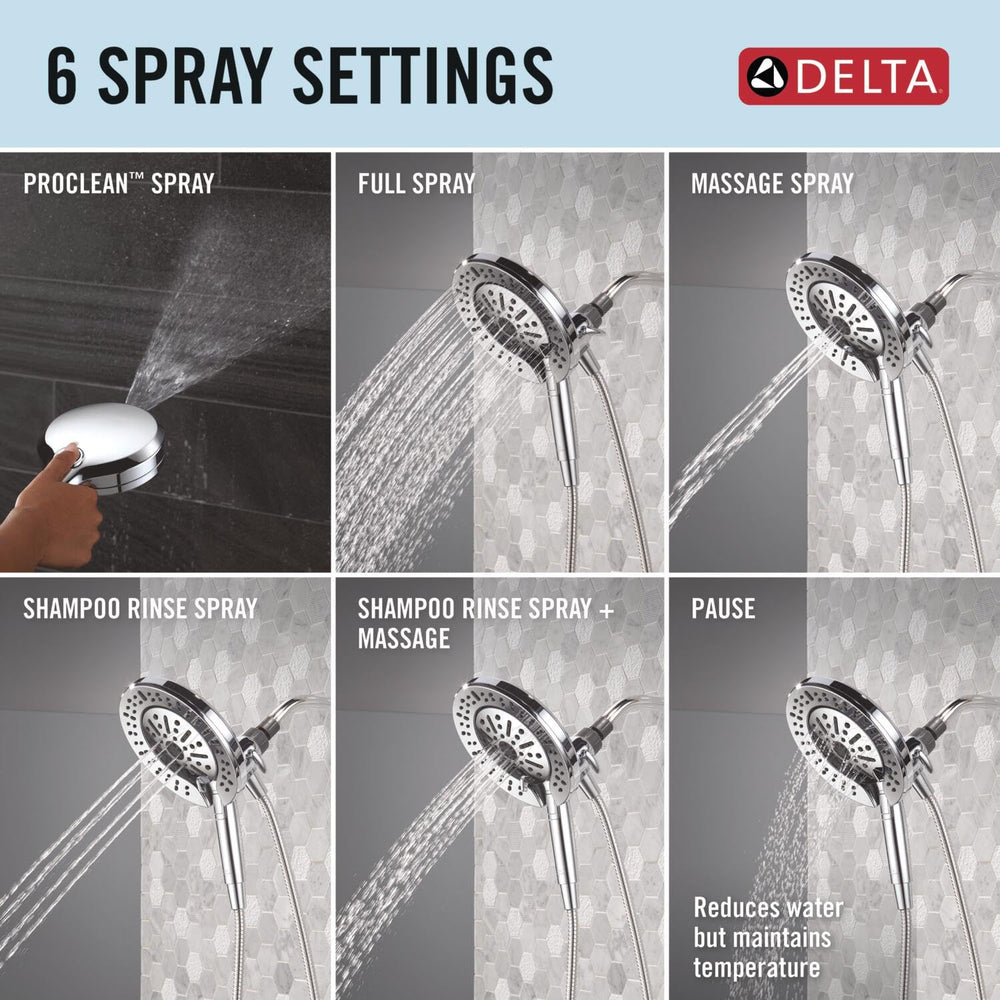 DELTA chorro ProClean limpiando azulejos para eliminar suciedad rápido