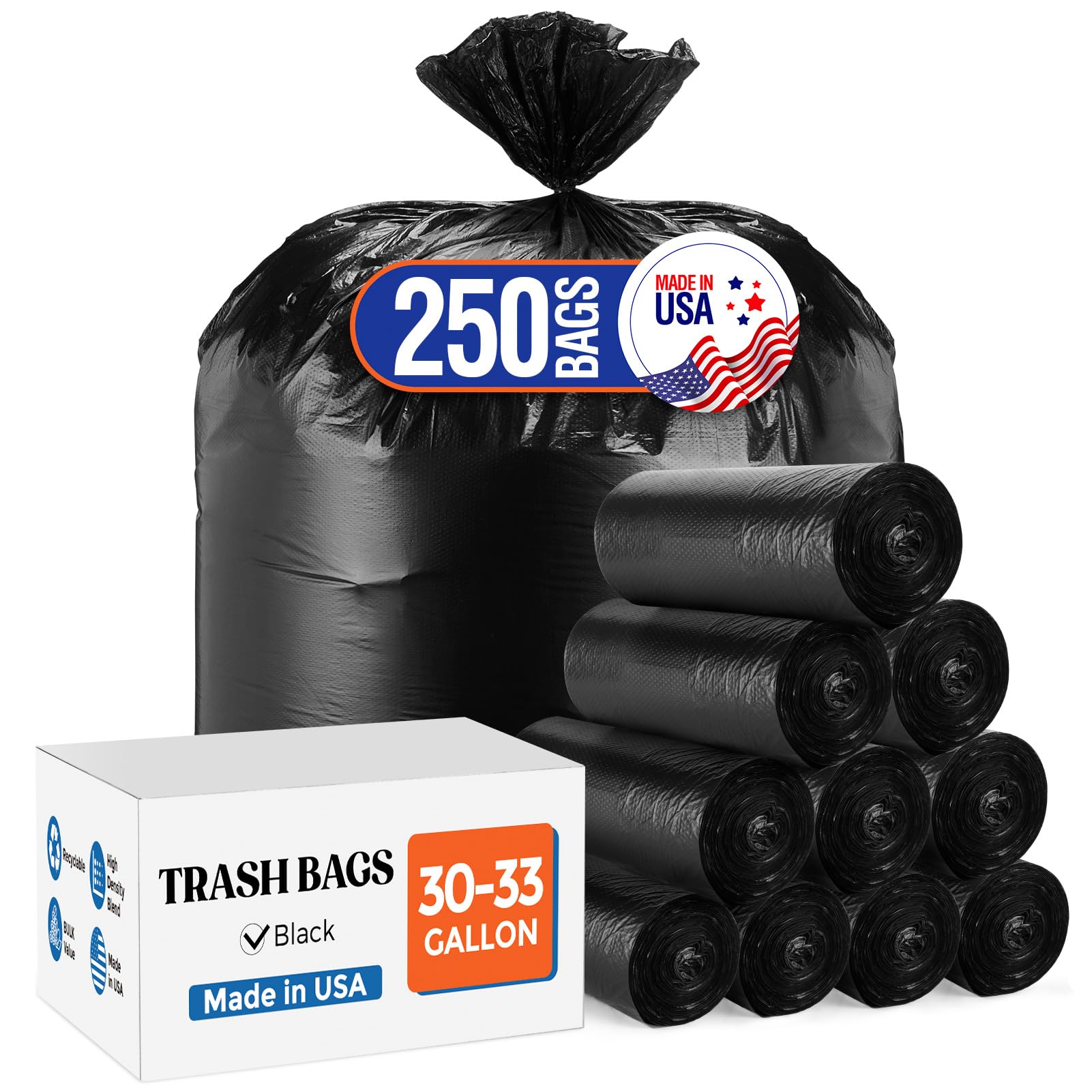 Delxo caja frontal con rollo de 250 bolsas mostrando valor a granel