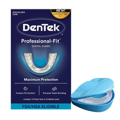 DenTek empaque frontal mostrando el protector y beneficios rápidos