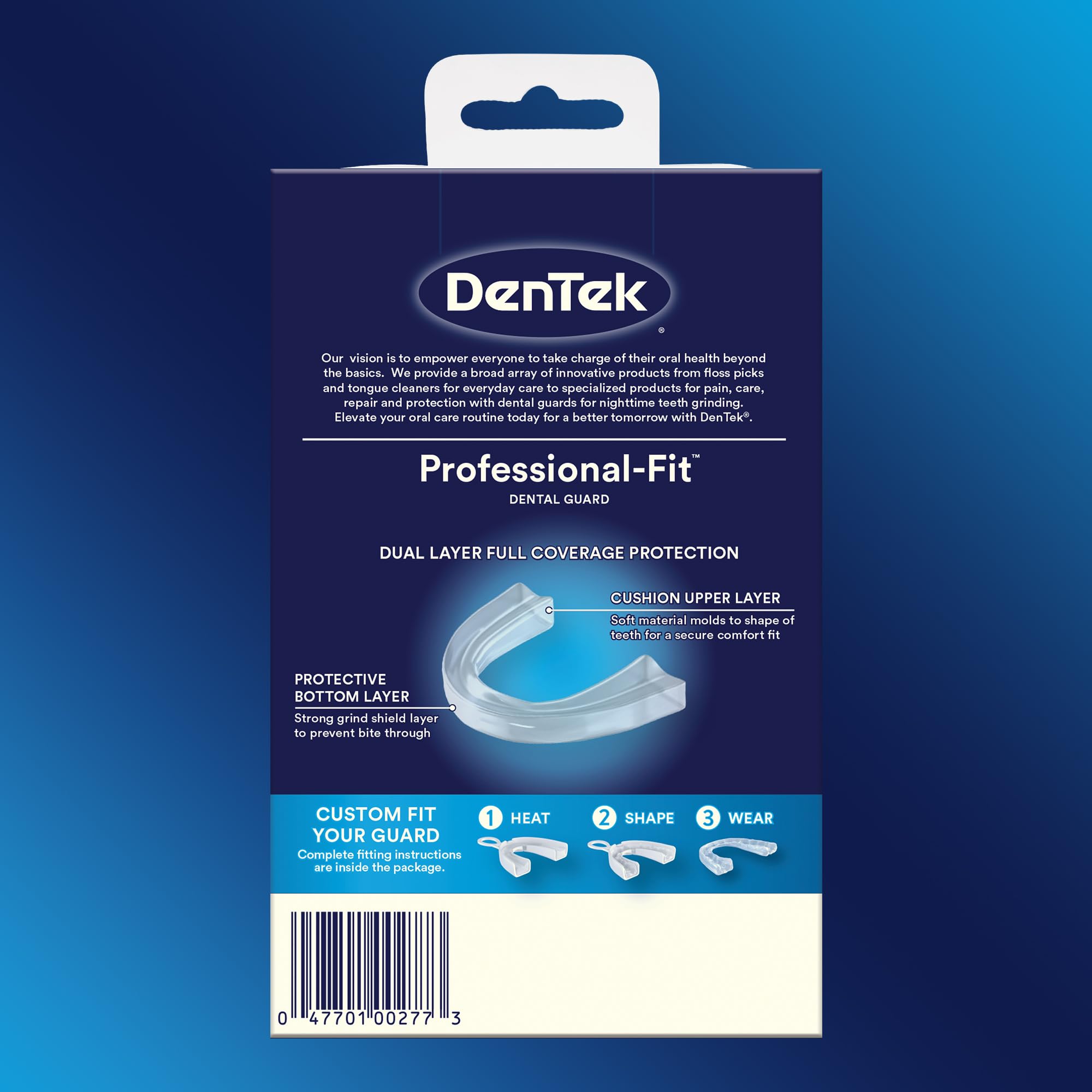 DenTek protector junto a cepillo para comparar tamaño y uso cotidiano