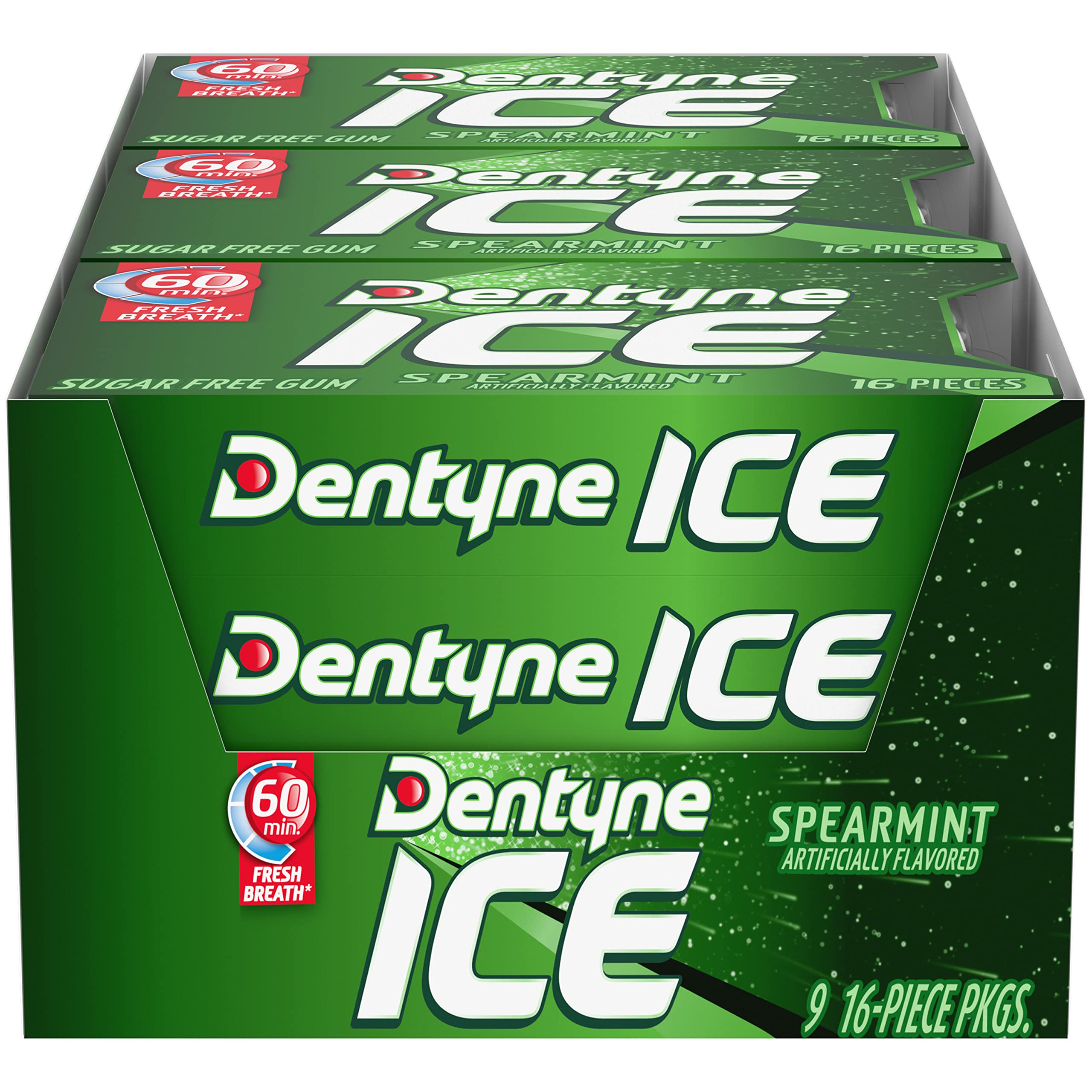 Dentyne frontal del empaque mostrando marca y frescura