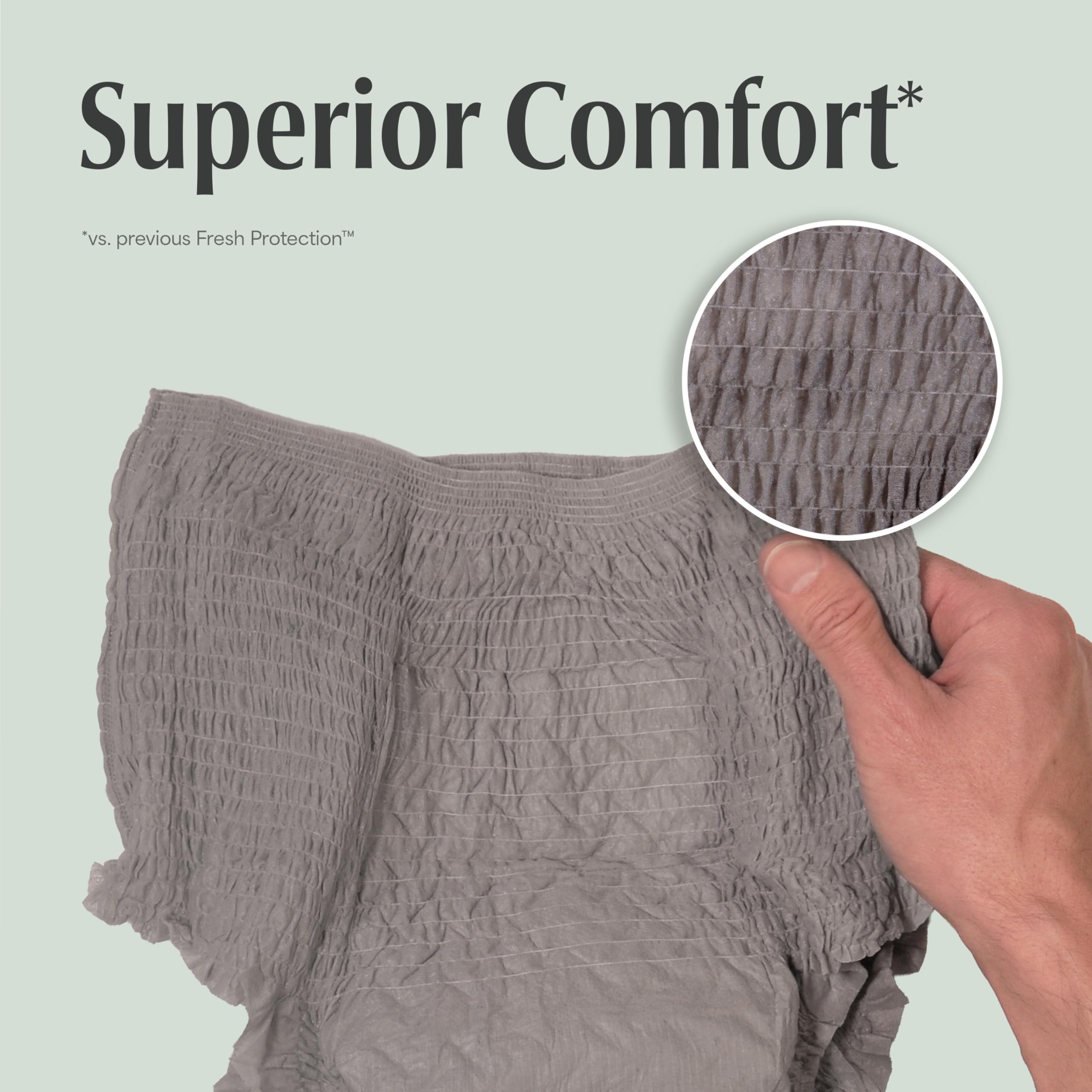 Depend comparación de talla L junto a una regla para referencia de cintura