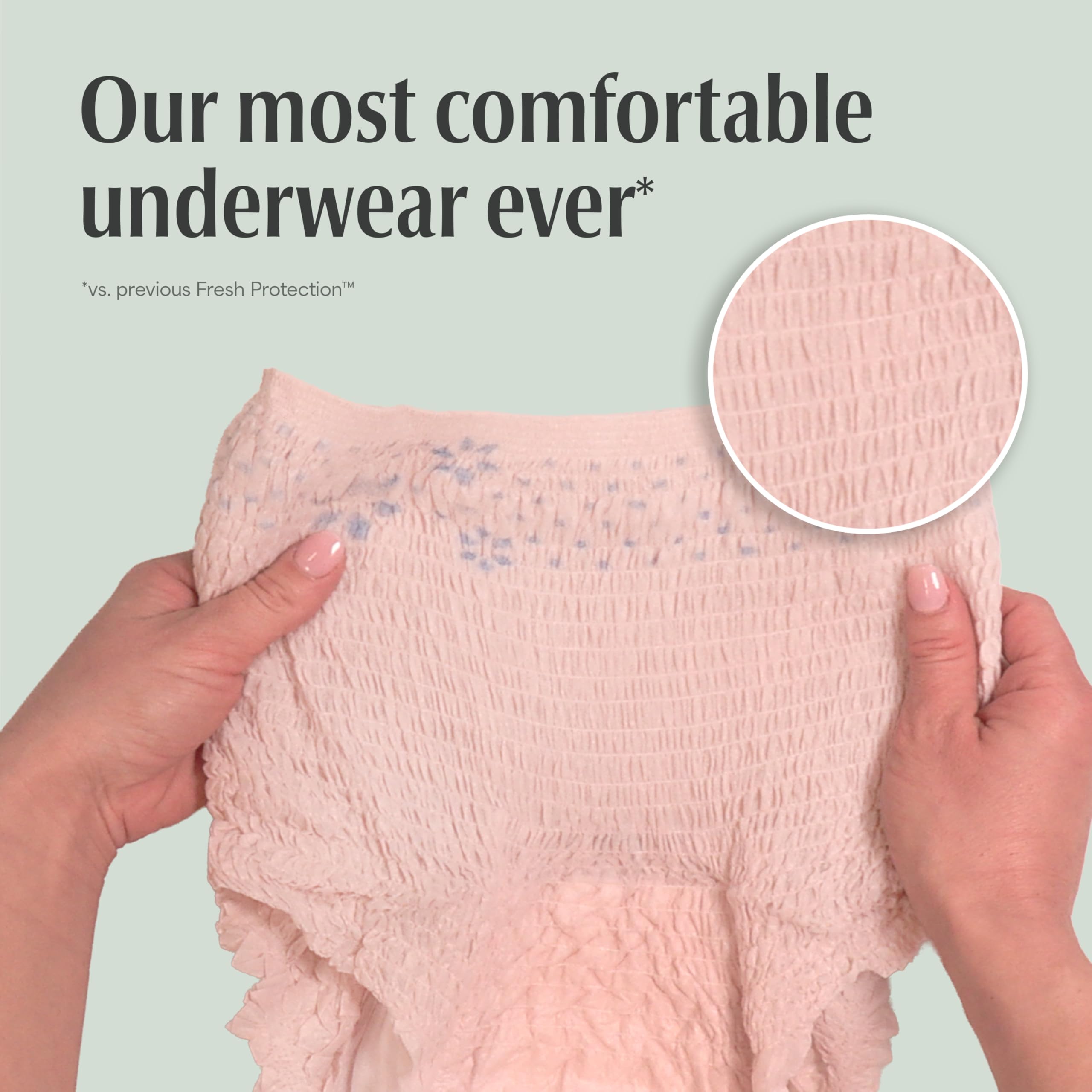 Depend vista del núcleo Dryshield que ilustra absorción rápida y formación de gel