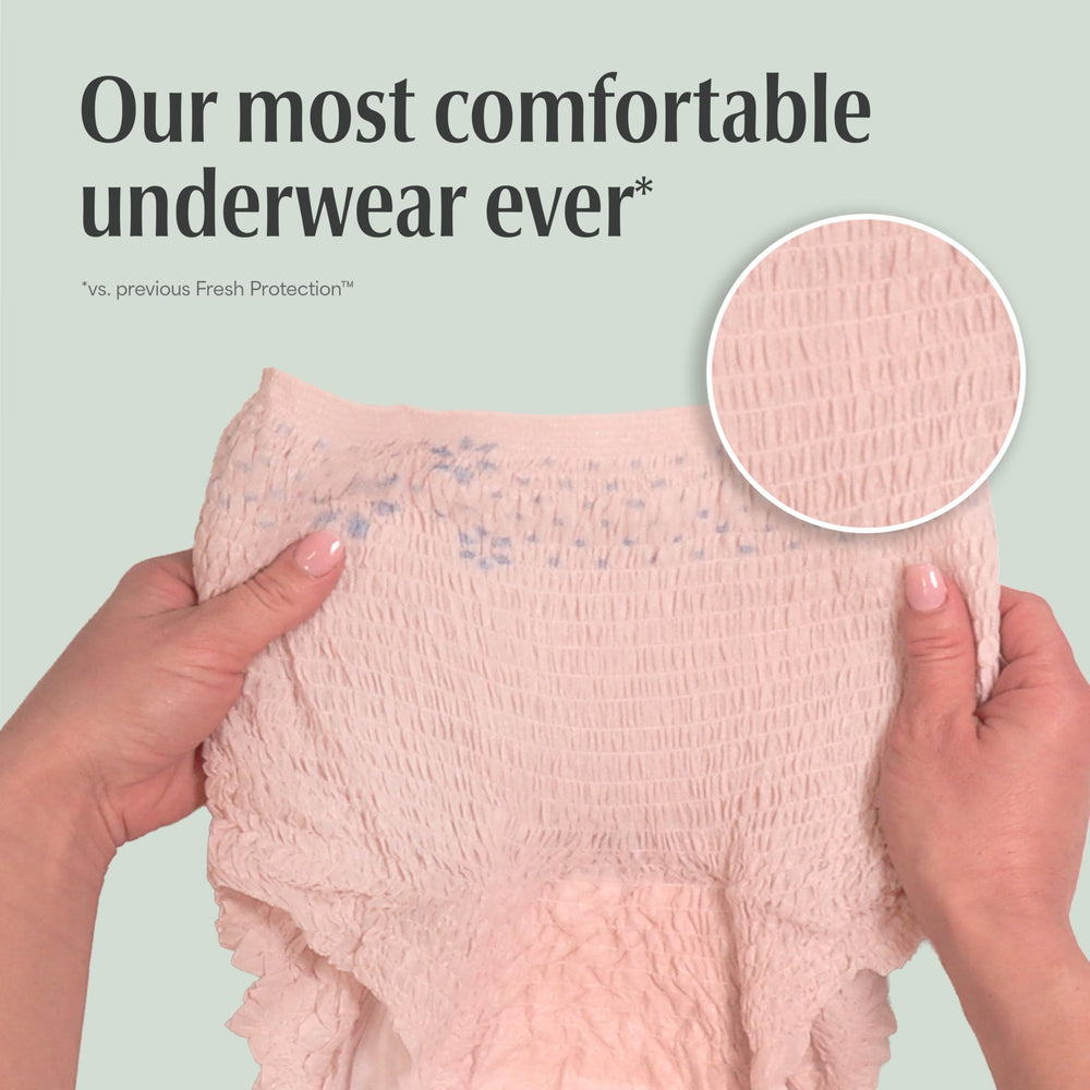 Depend vista del núcleo Dryshield que ilustra absorción rápida y formación de gel
