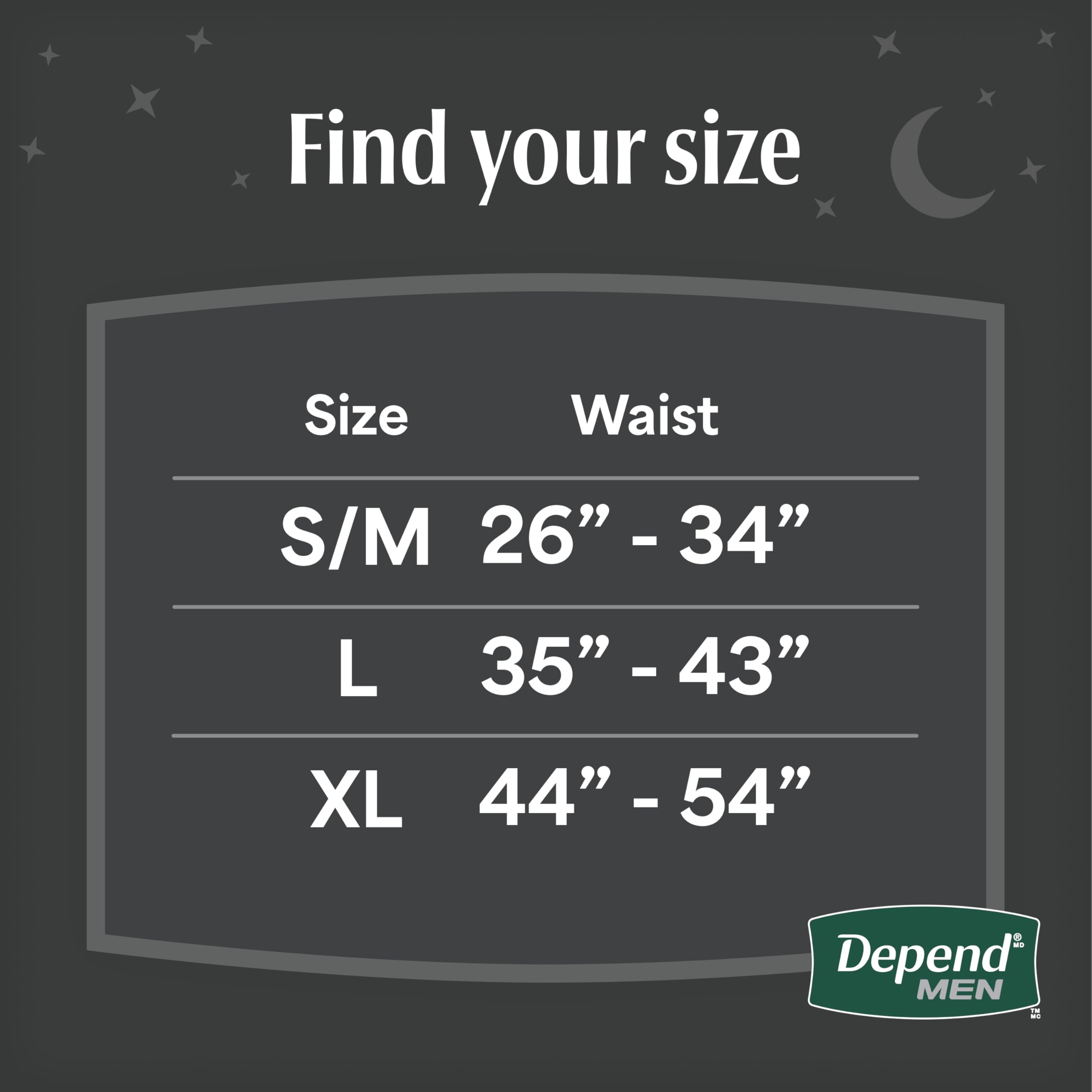 Depend hombre usando la ropa interior por la noche con ajuste discreto y seguro