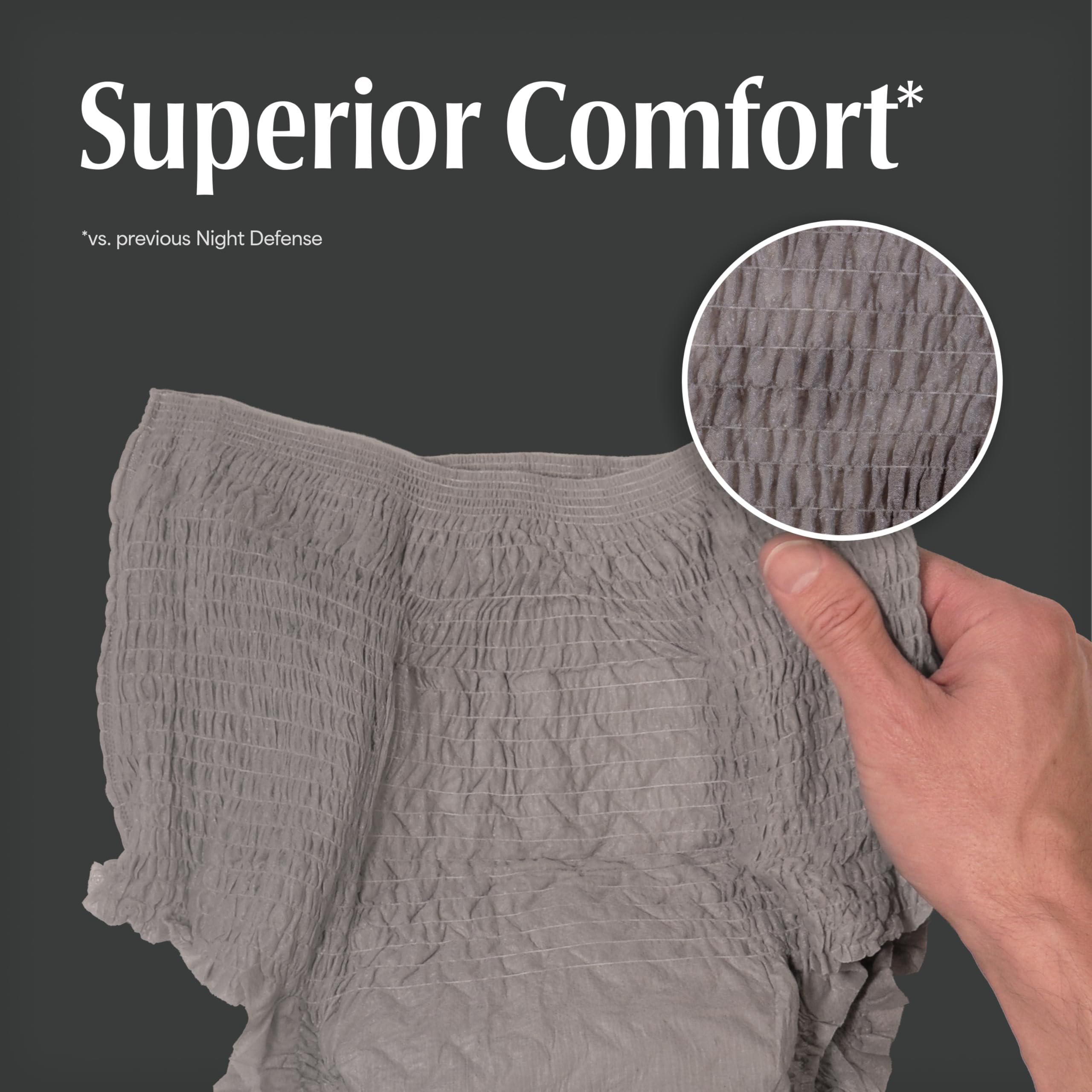 Depend etiqueta con tecnologías ODORBLOCK y DryShield destacadas para confianza