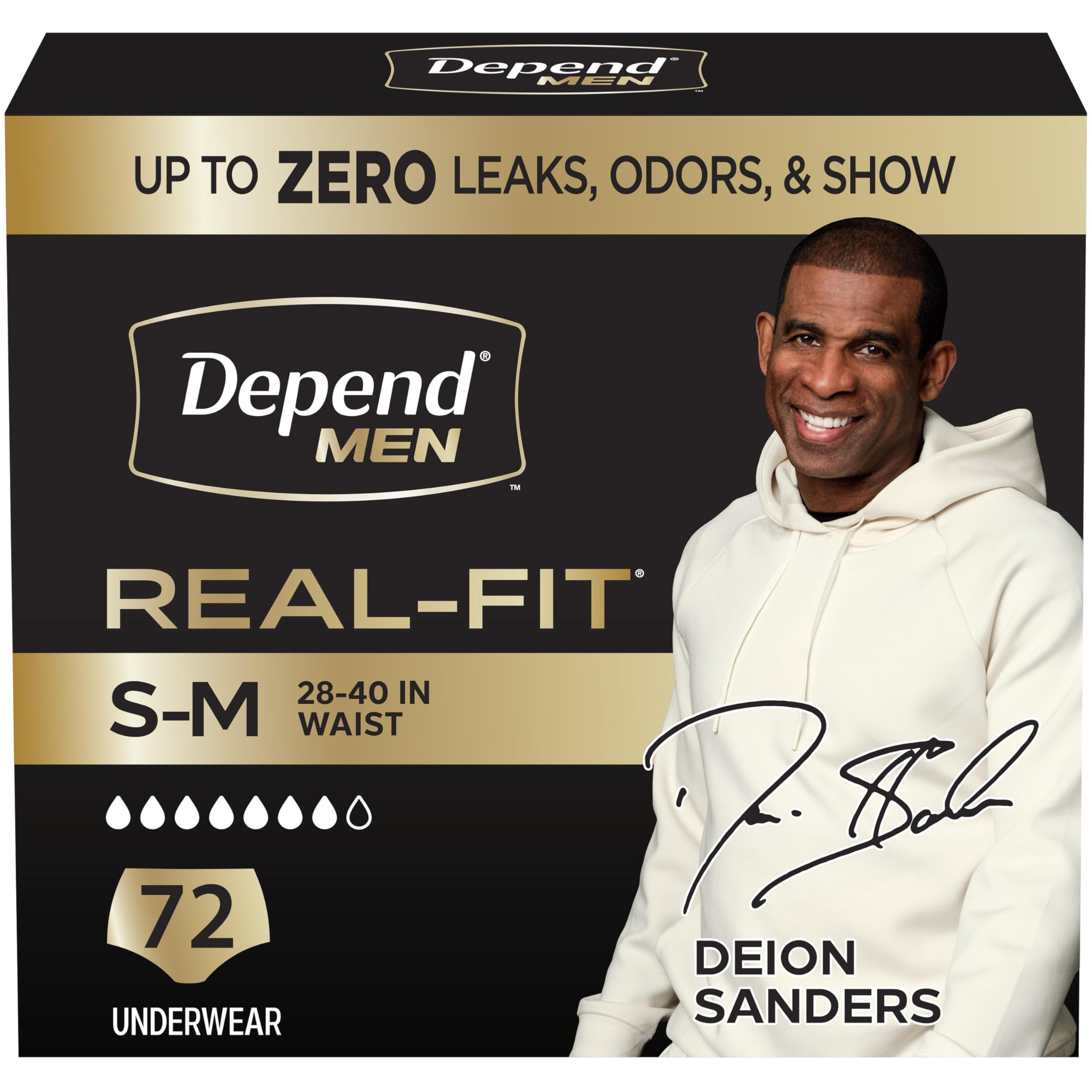 Depend empaque frontal del producto mostrando 72 unidades y diseño discreto