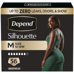 Depend Silhouette vista frontal del pack mostrando diseño y cantidad