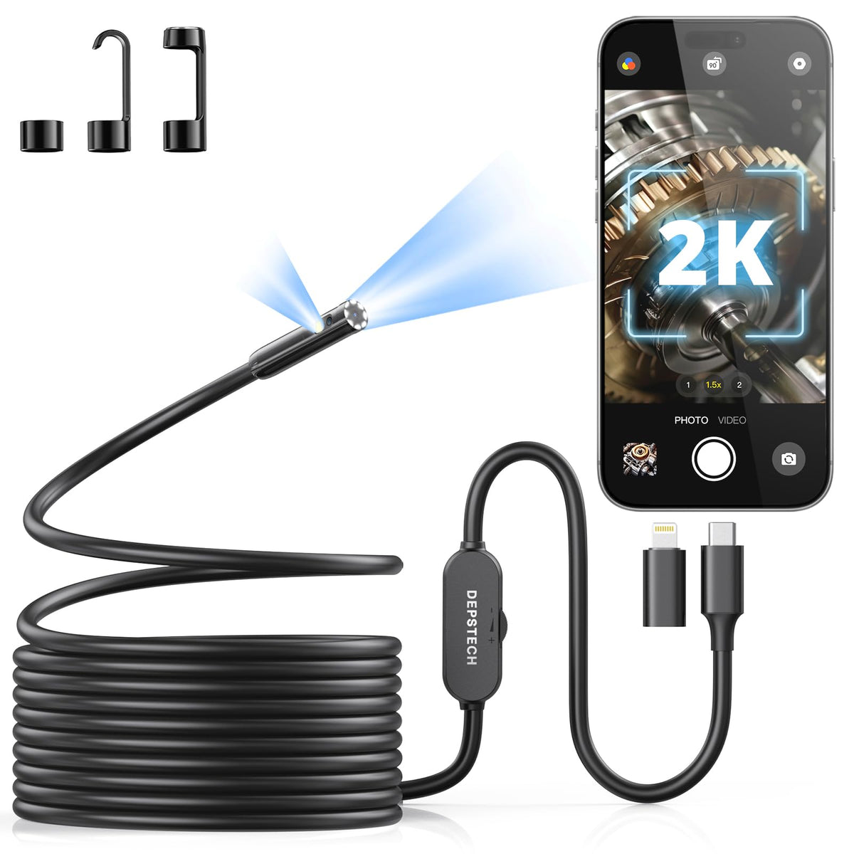 DEPSTECH NTC55 frontal mostrando claridad 2K para inspección precisa