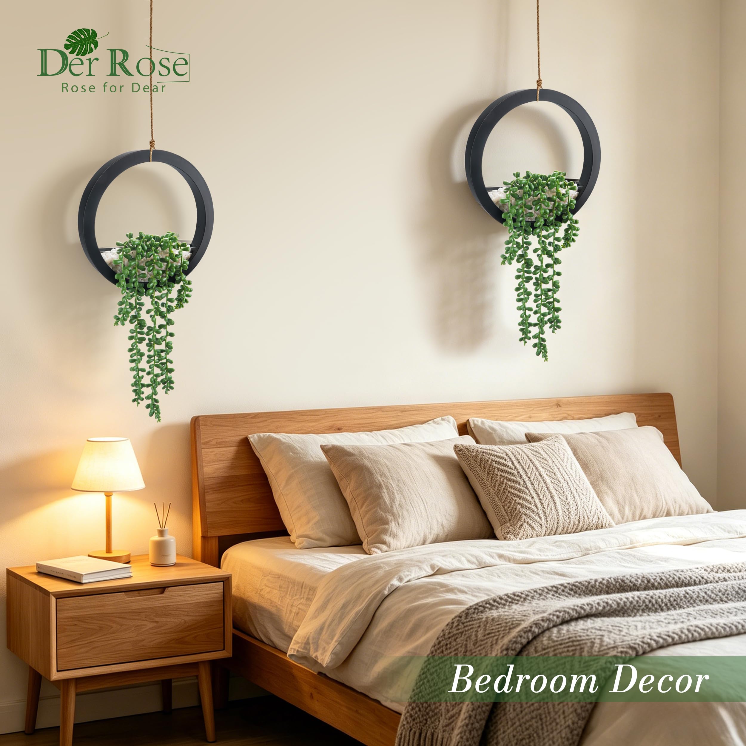 Der Rose planta colgada en baño, solución verde sin riego