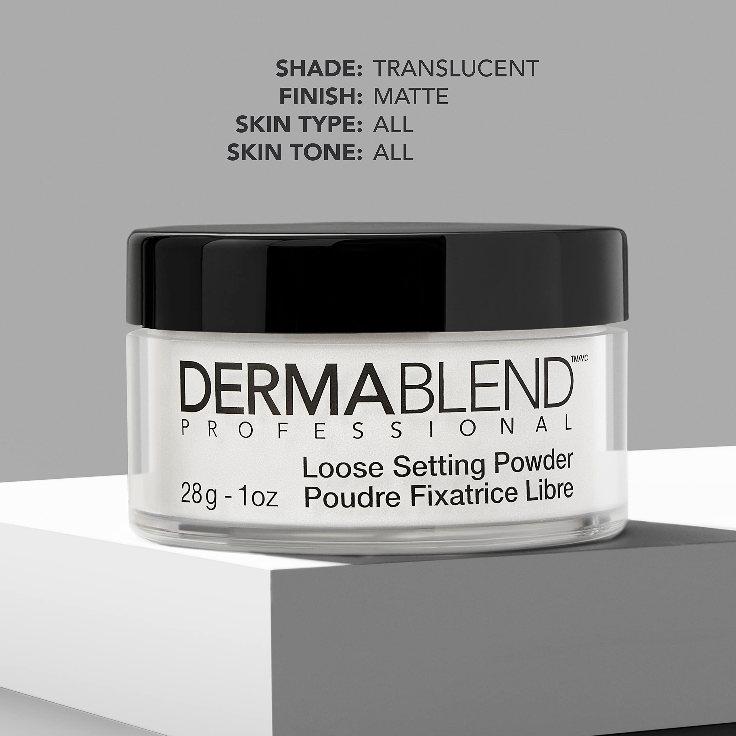 Dermablend comparación de tamaño del envase práctico y portable