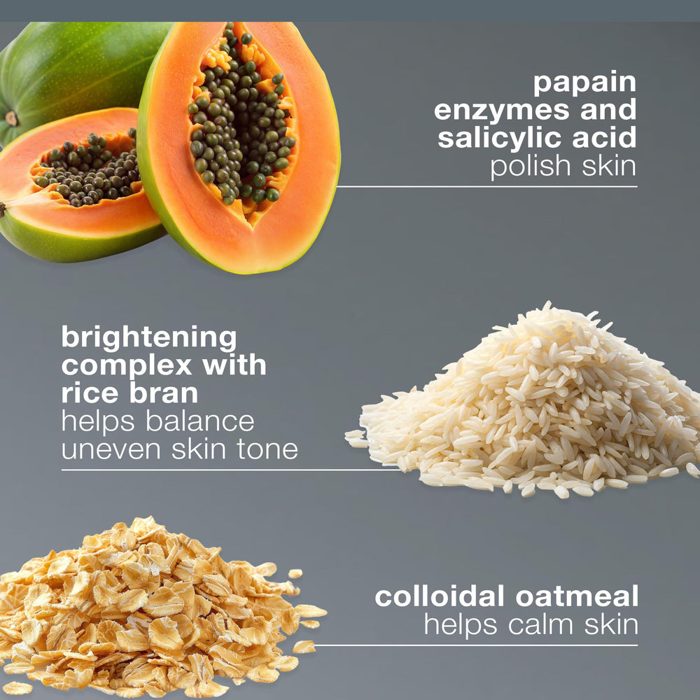 Dermalogica primer plano de ingredientes como papaya y ácido salicílico evidenciando renovación