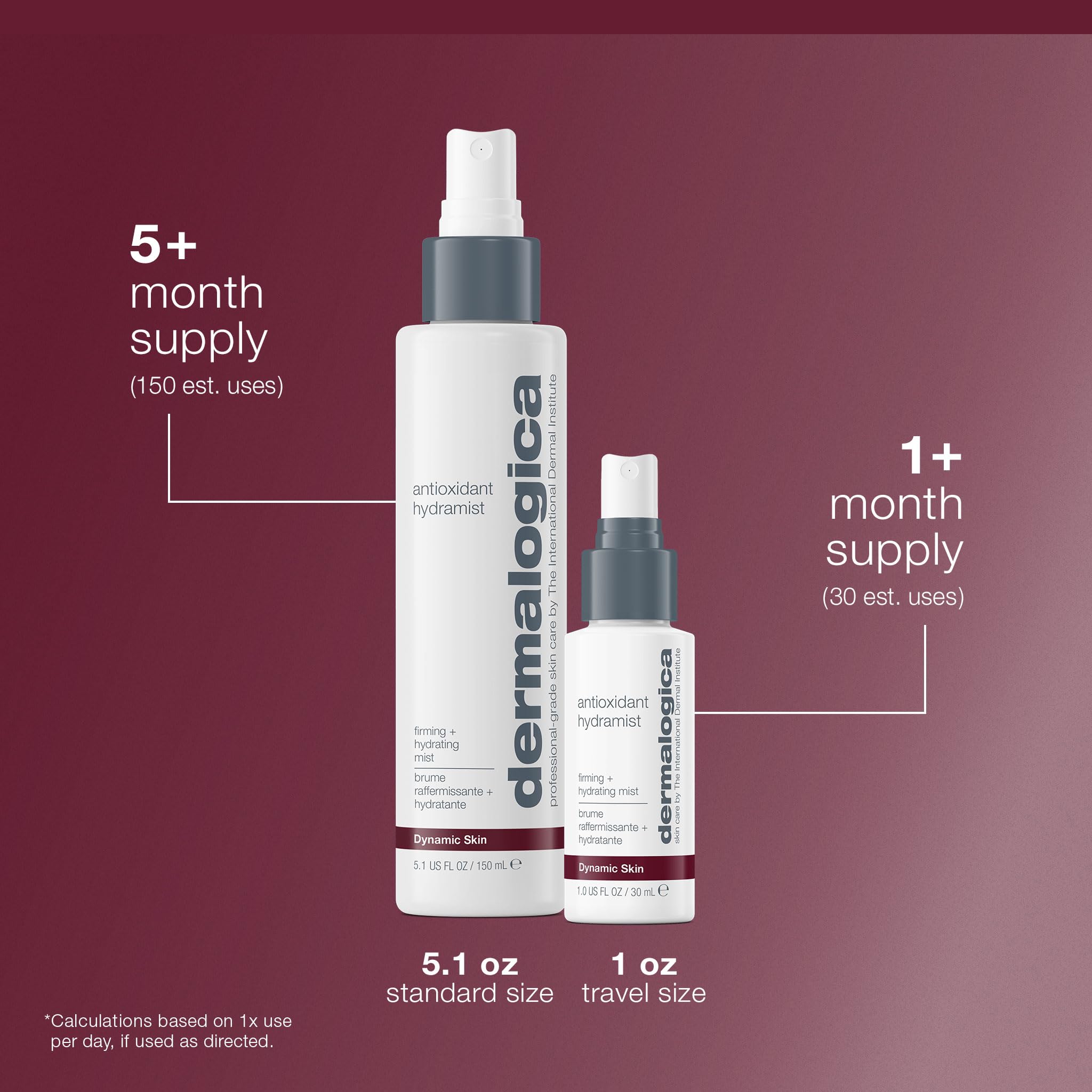 Dermalogica botella en mano para comparar tamaño yportabilidad