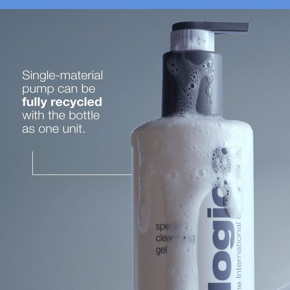 Dermalogica envase abierto con gota, demuestra textura y fácil aplicación