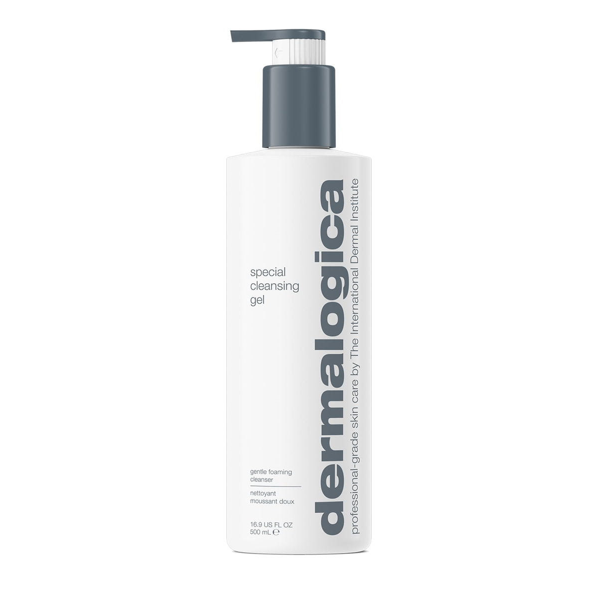 Dermalogica frasco frente mostrando etiqueta clara y tamaño grande