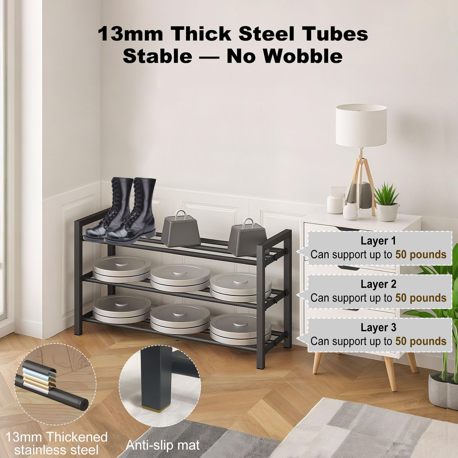 Detsuk primer plano de tubo de acero de 13mm que garantiza resistencia
