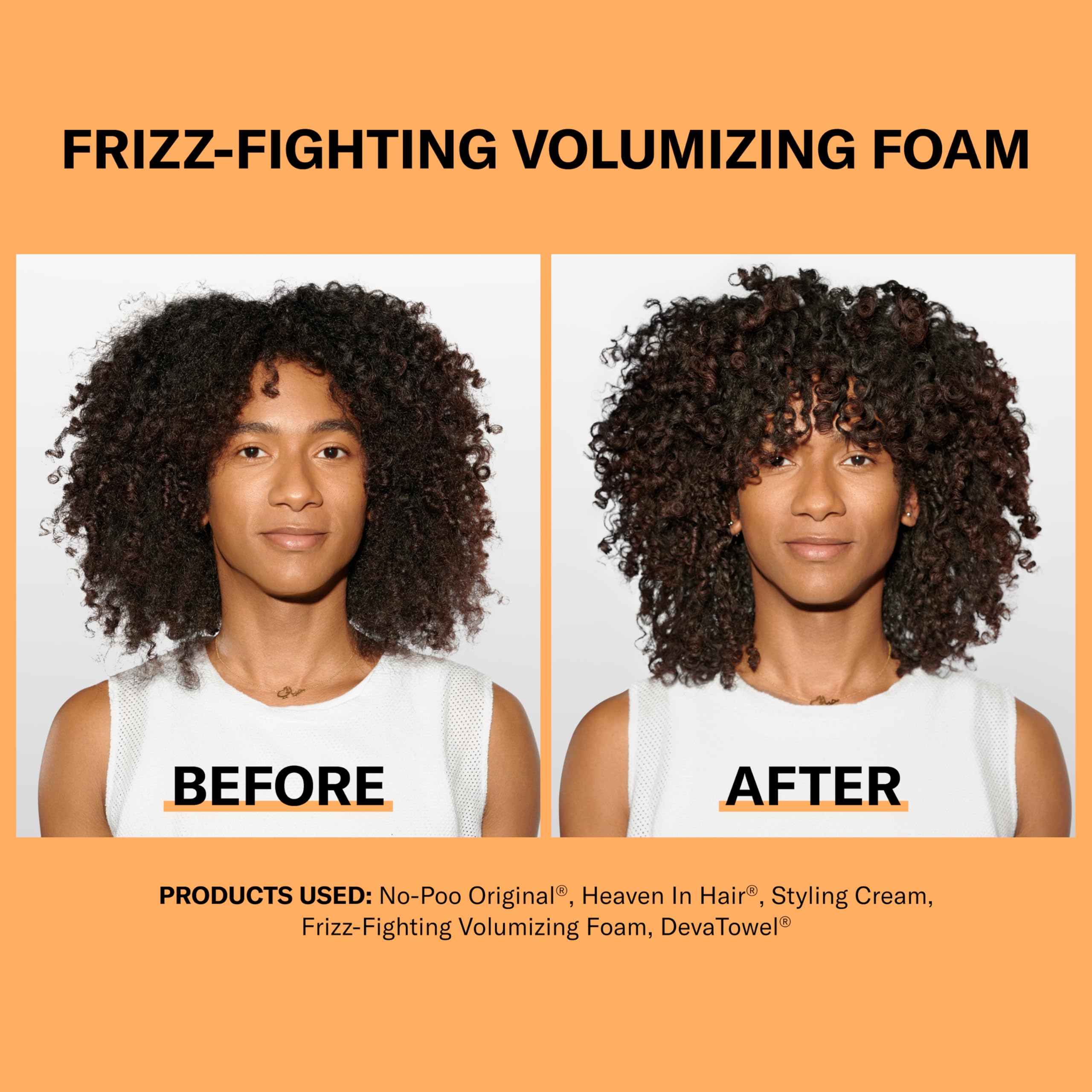 DevaCurl rizos definidos después de uso con más cuerpo